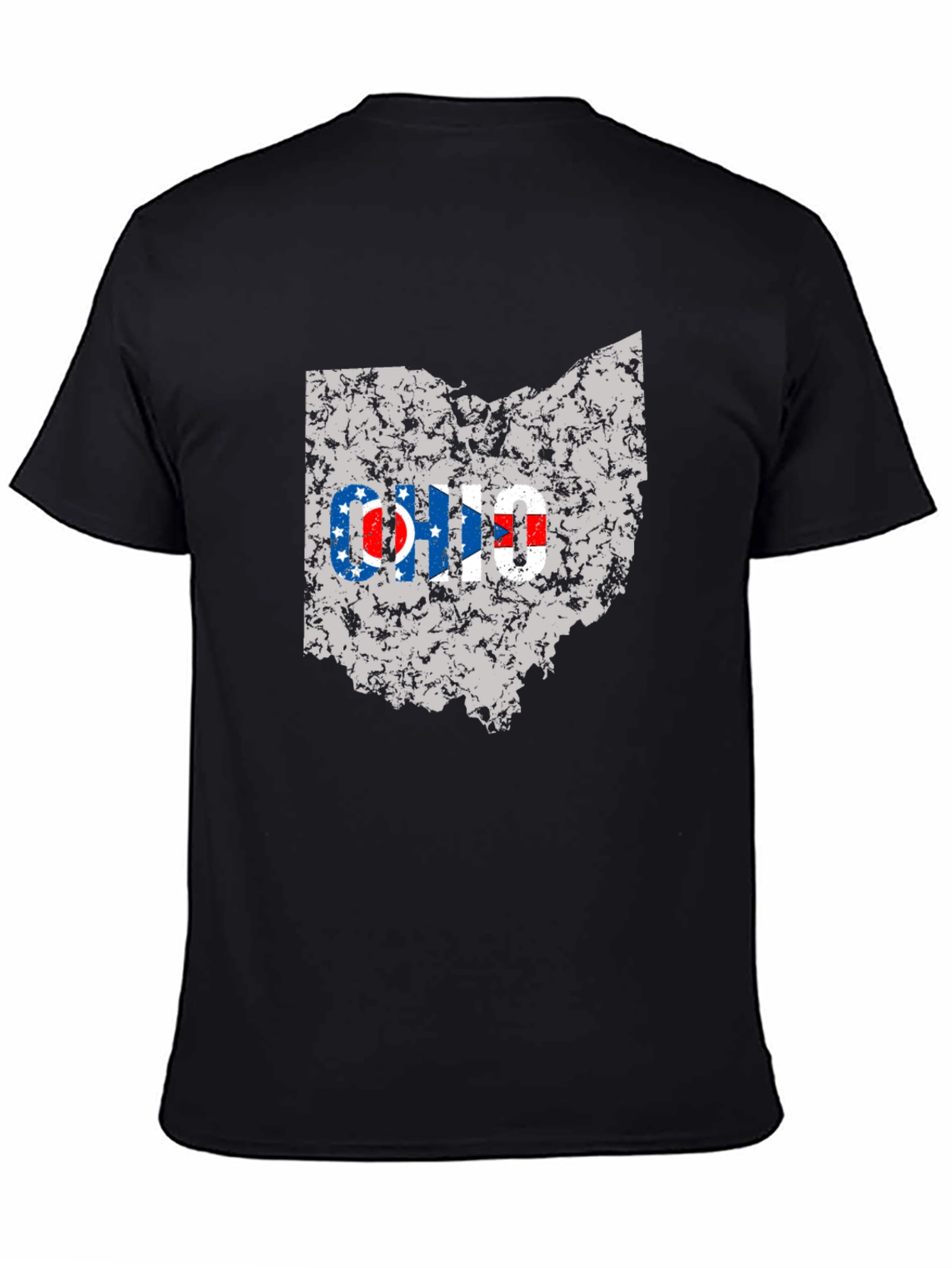 Black Ohio State Flag Distressed Graphic Tee view 4