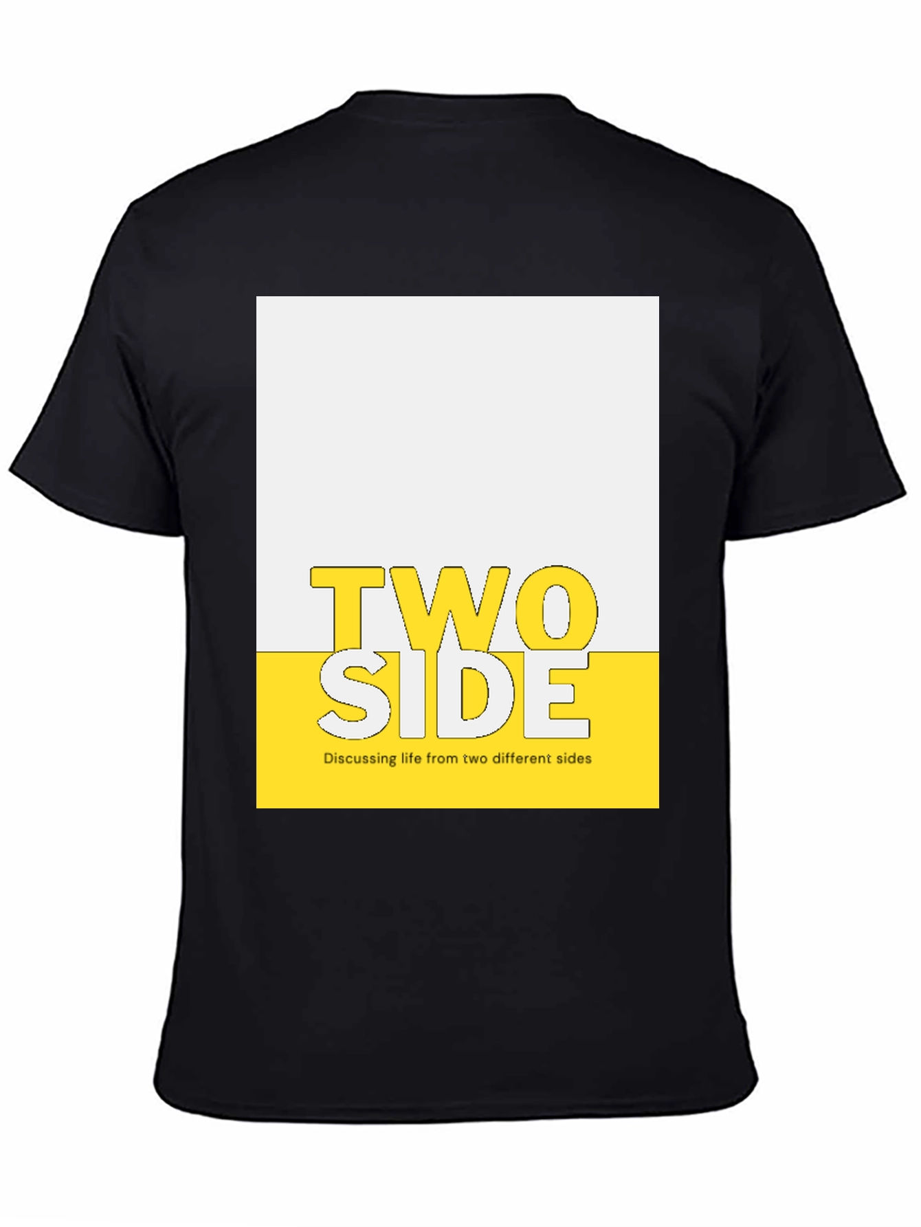 Black Two Side Graphic Print T-Shirt view 4
