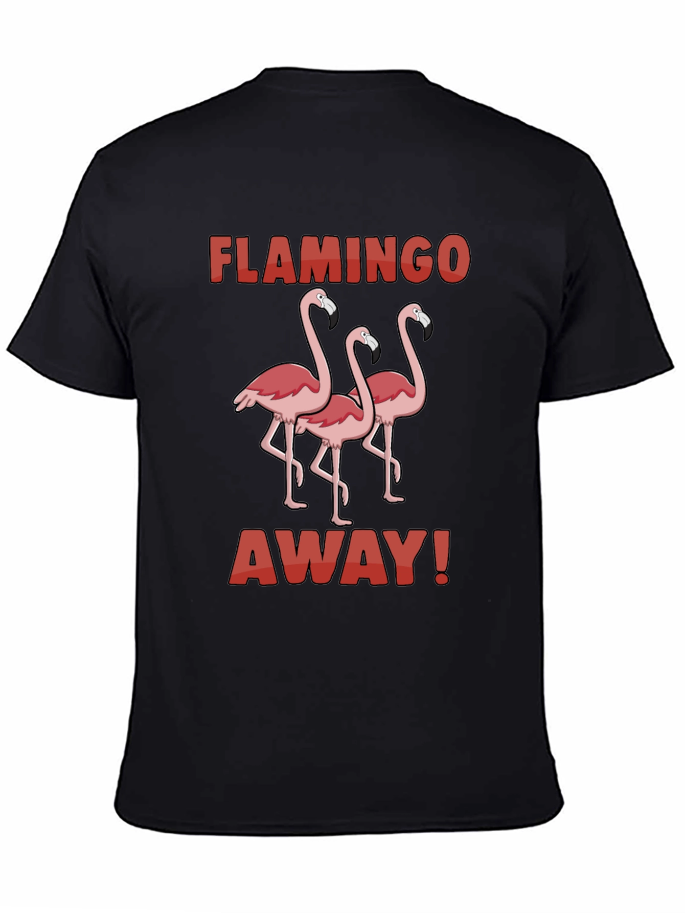 Black Flamingo Away Graphic Tee - Black Cotton T-Shirt view 4
