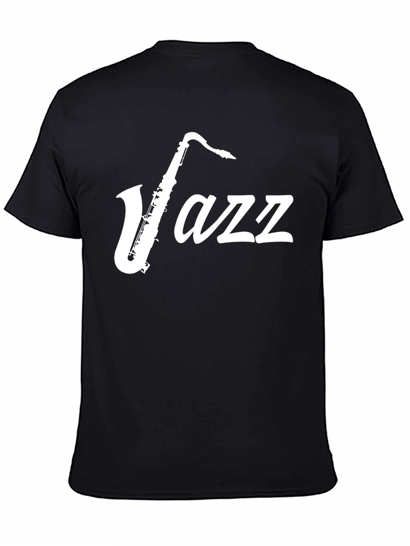 Black Jazz Saxophone Graphic T-Shirt - Black view 4