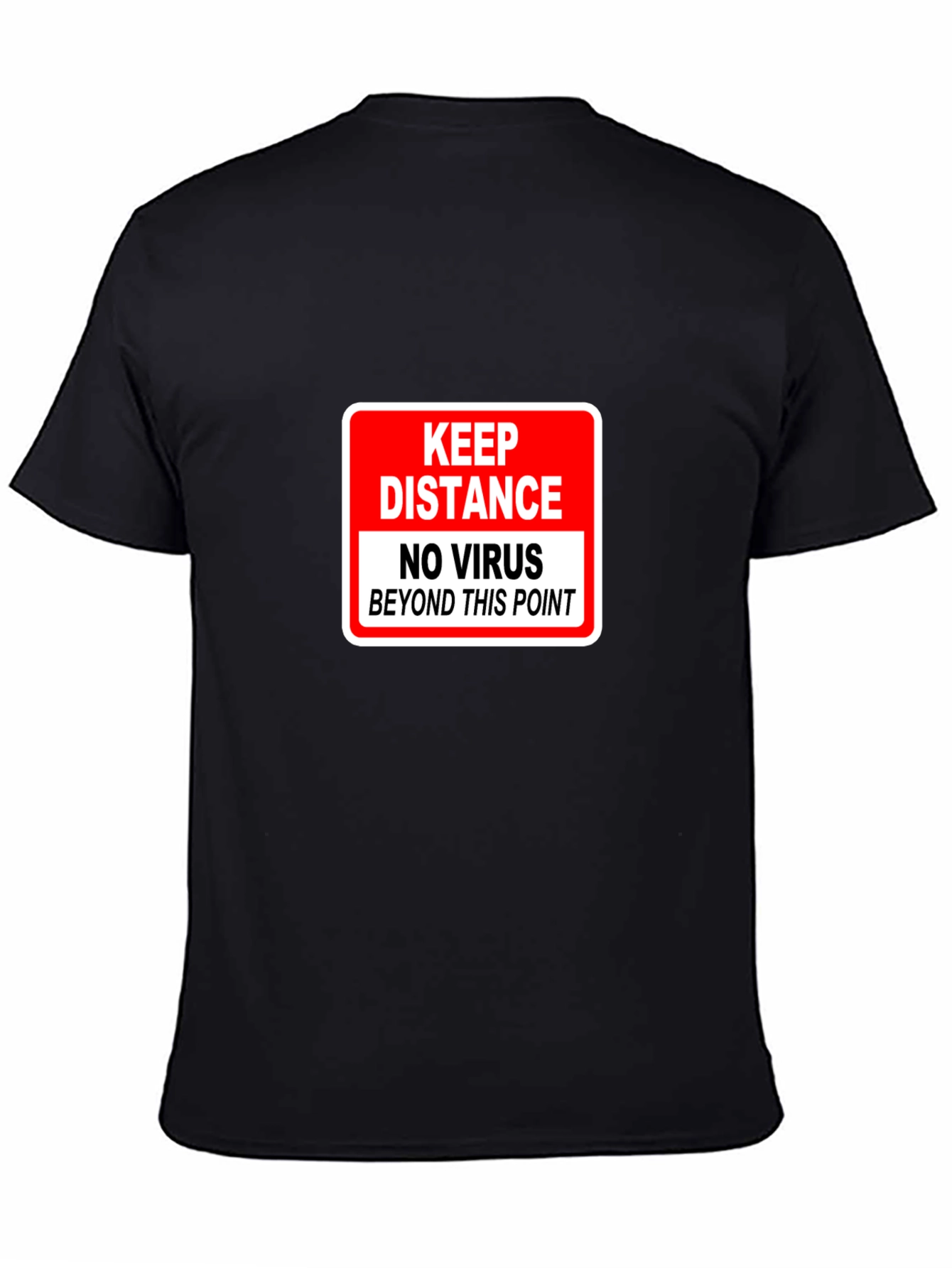 Black Keep Distance Virus-Free Black Graphic Tee view 4
