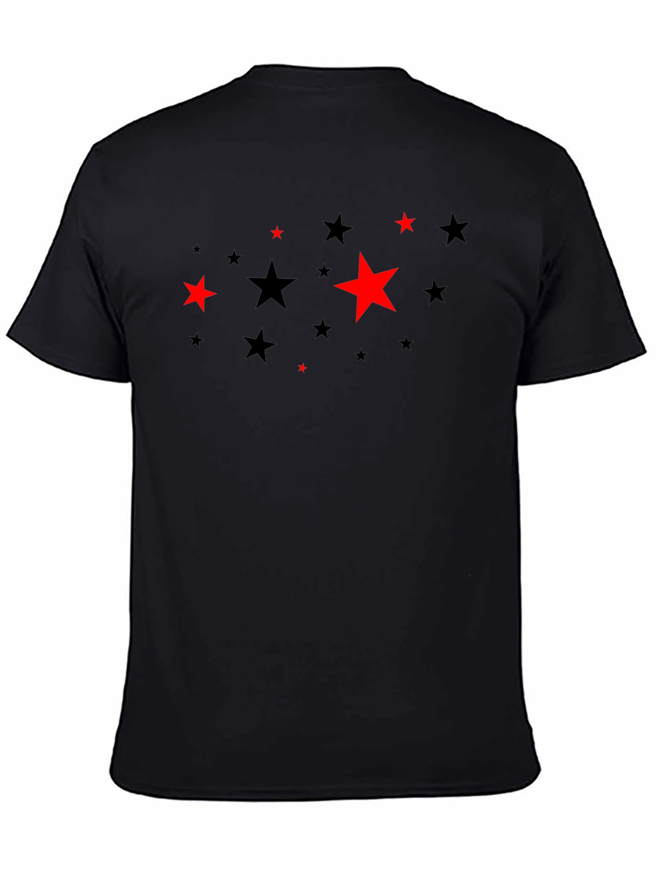 Black Starry Night Black Tee - Unique Graphic Print view 4