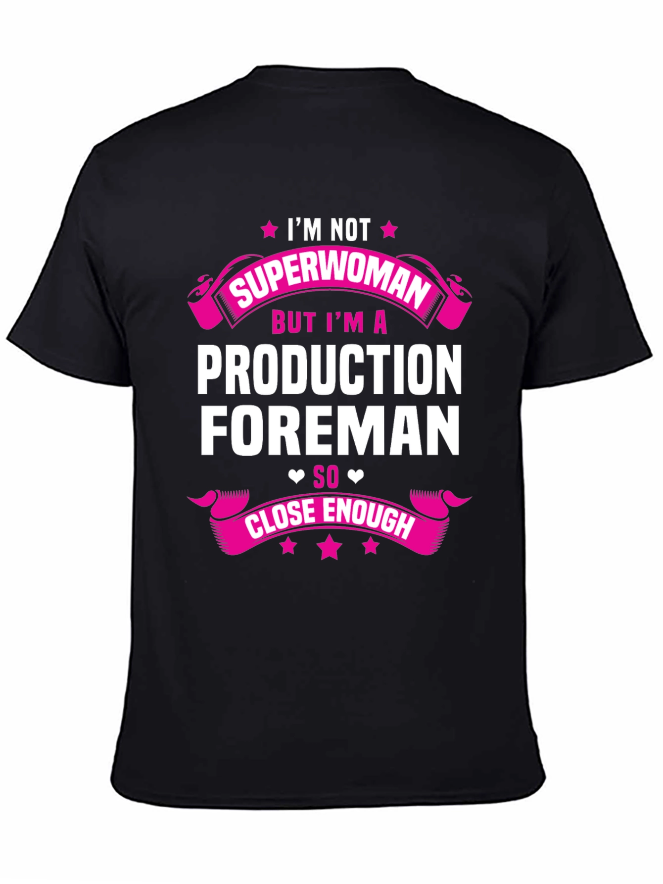Black Production Foreman Superwoman T-Shirt view 4