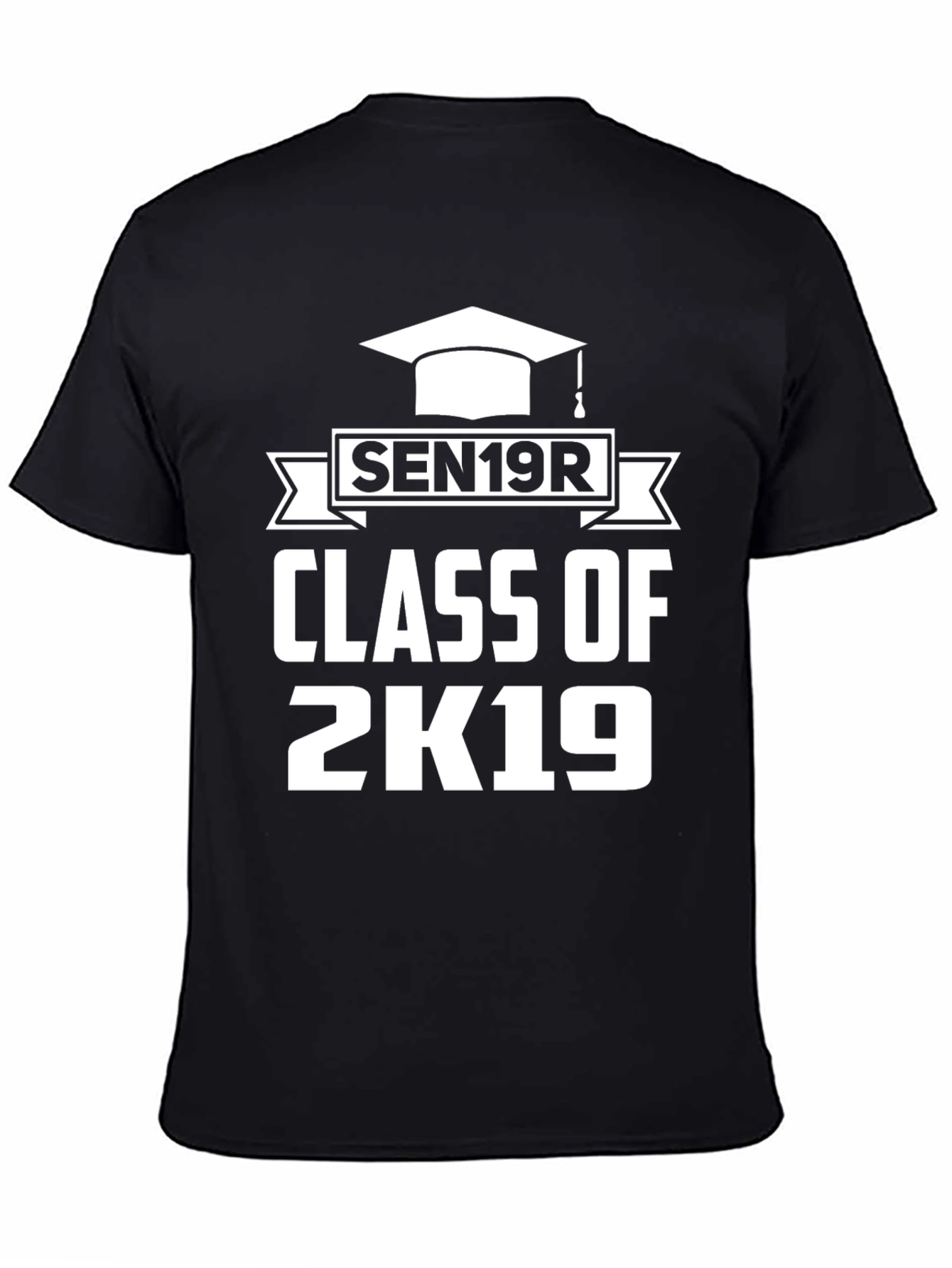 Black Senior Class of 2K19 Graduation T-Shirt view 4