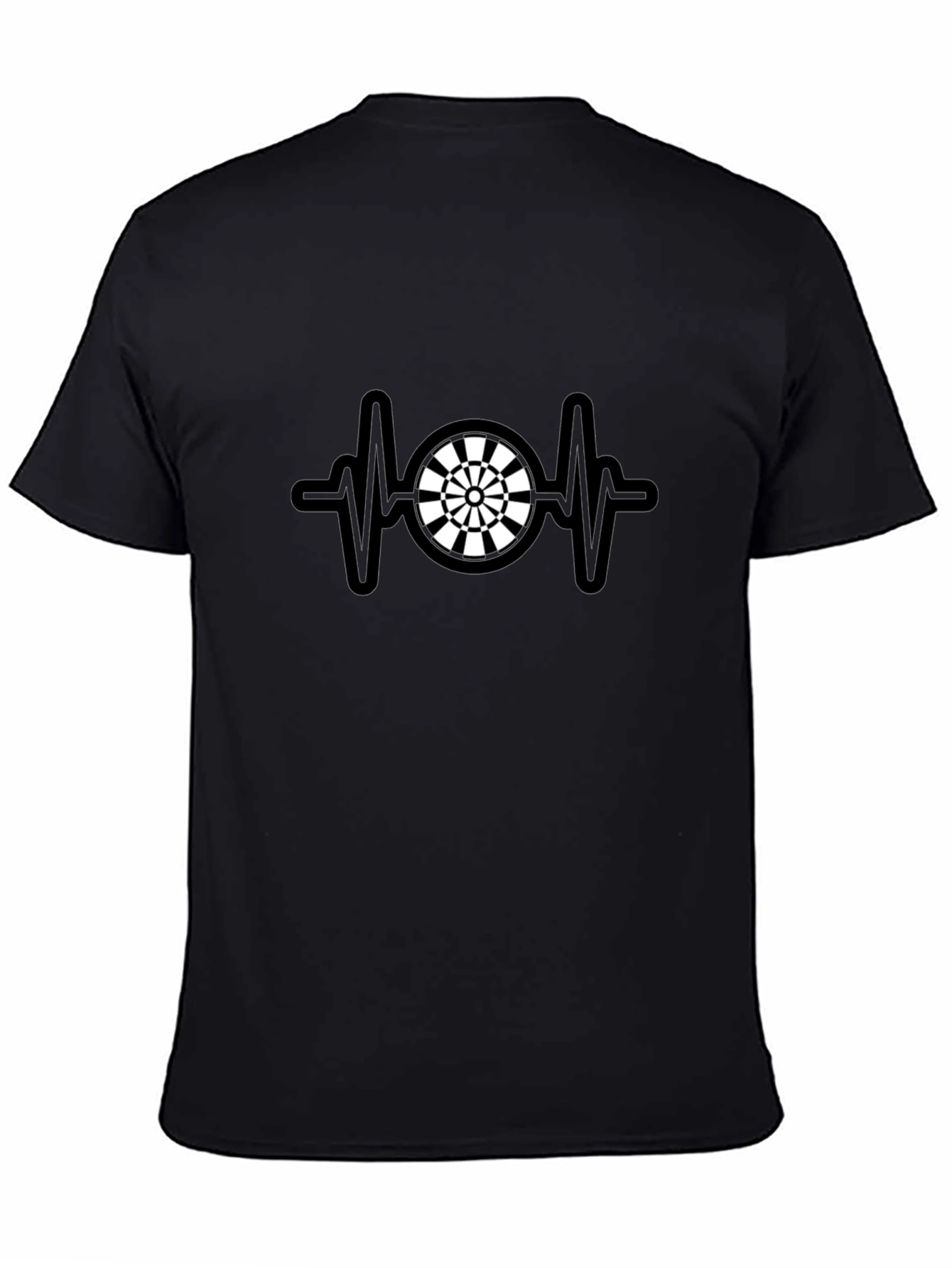 Black Darts Heartbeat Graphic Tee - Unique & Stylish view 4