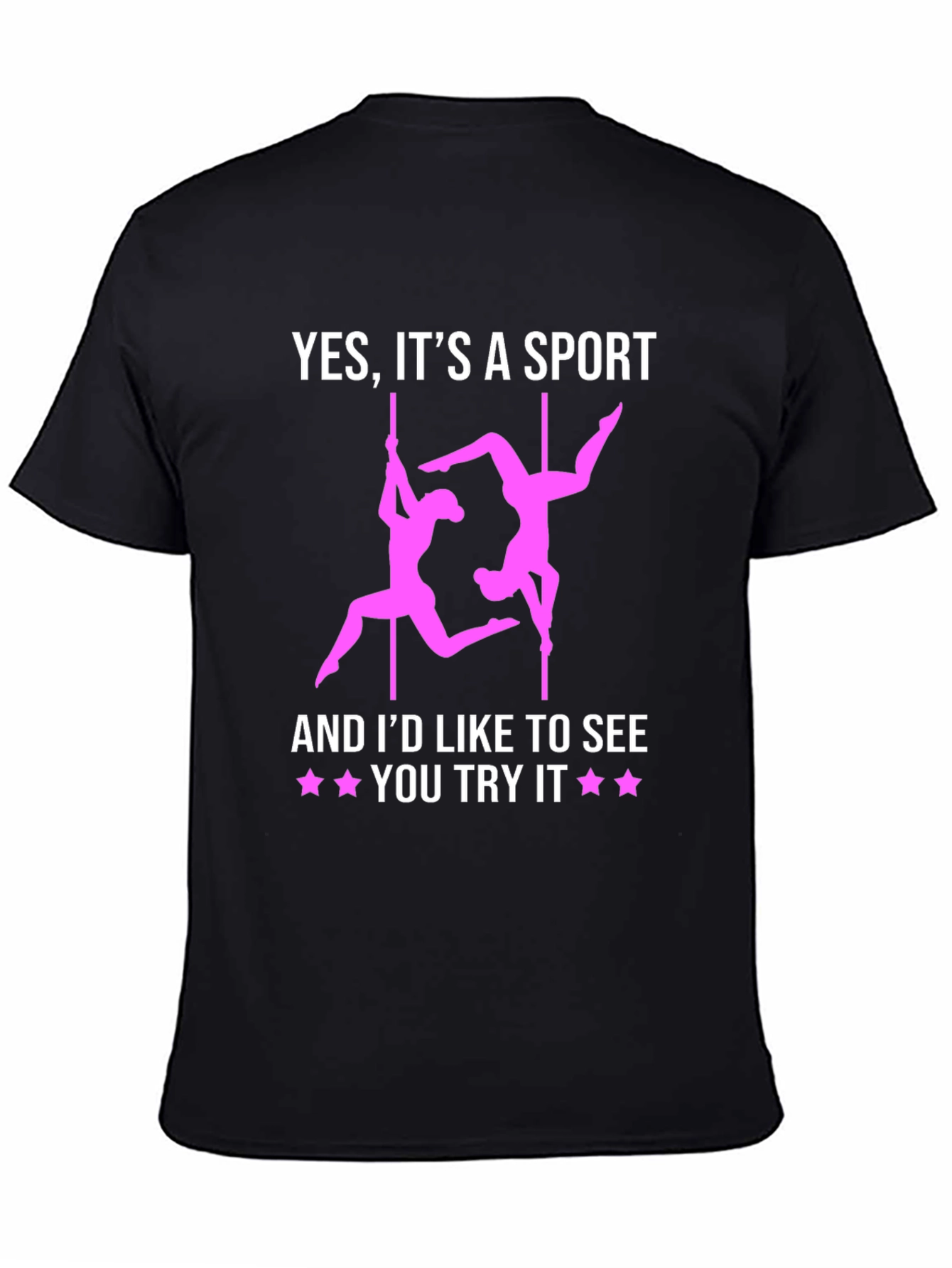 Black Pole Dancing Sport T-Shirt - Funny Athletic Apparel view 4