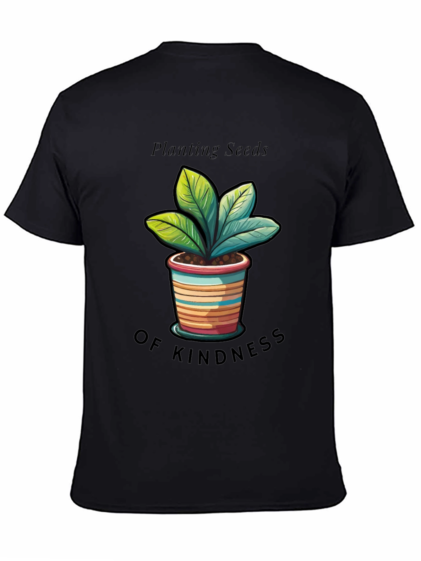 Black Planting Seeds of Kindness Graphic Tee view 4