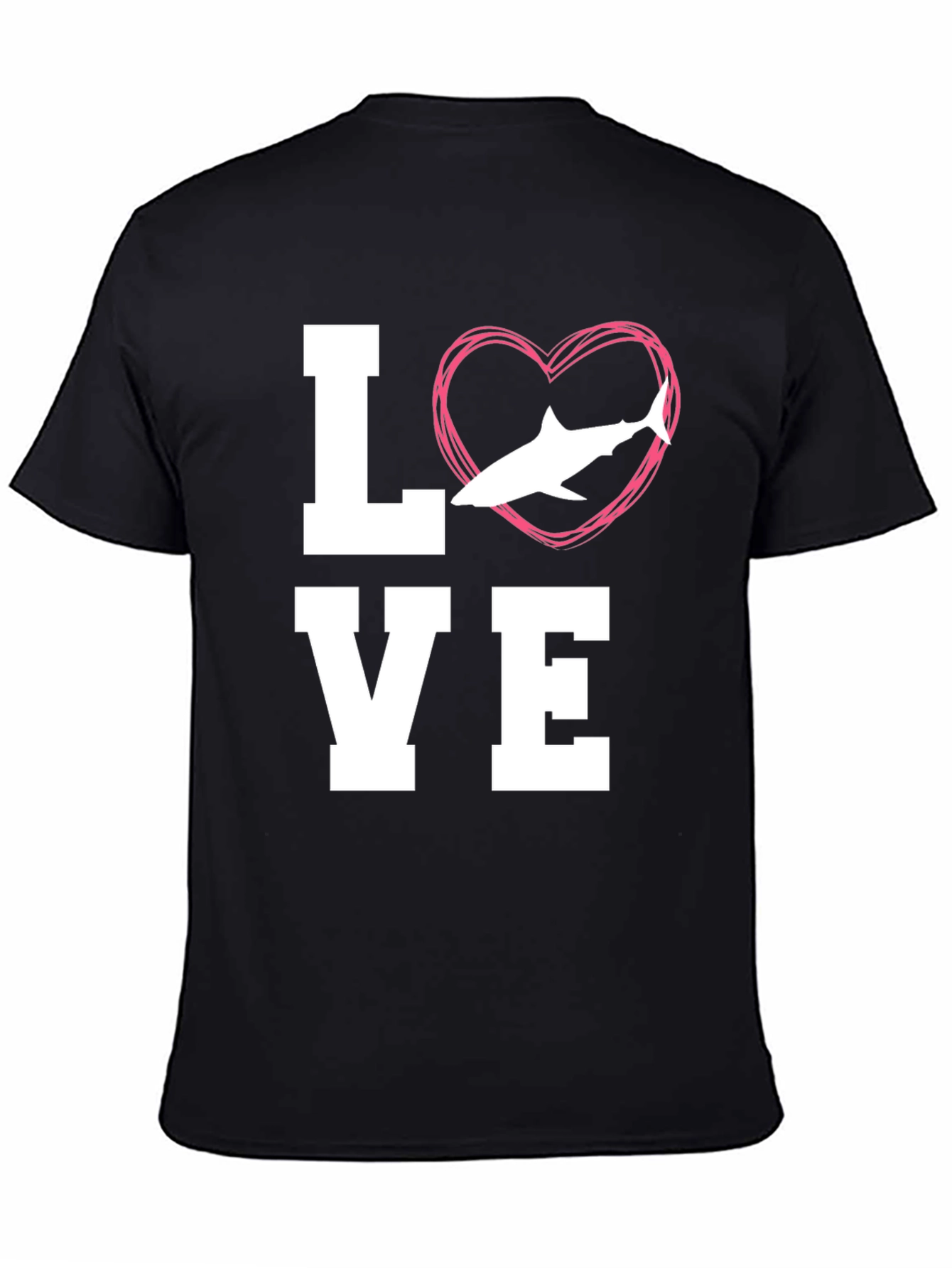 Black Love Shark Black T-Shirt - Animal Lover Tee view 4