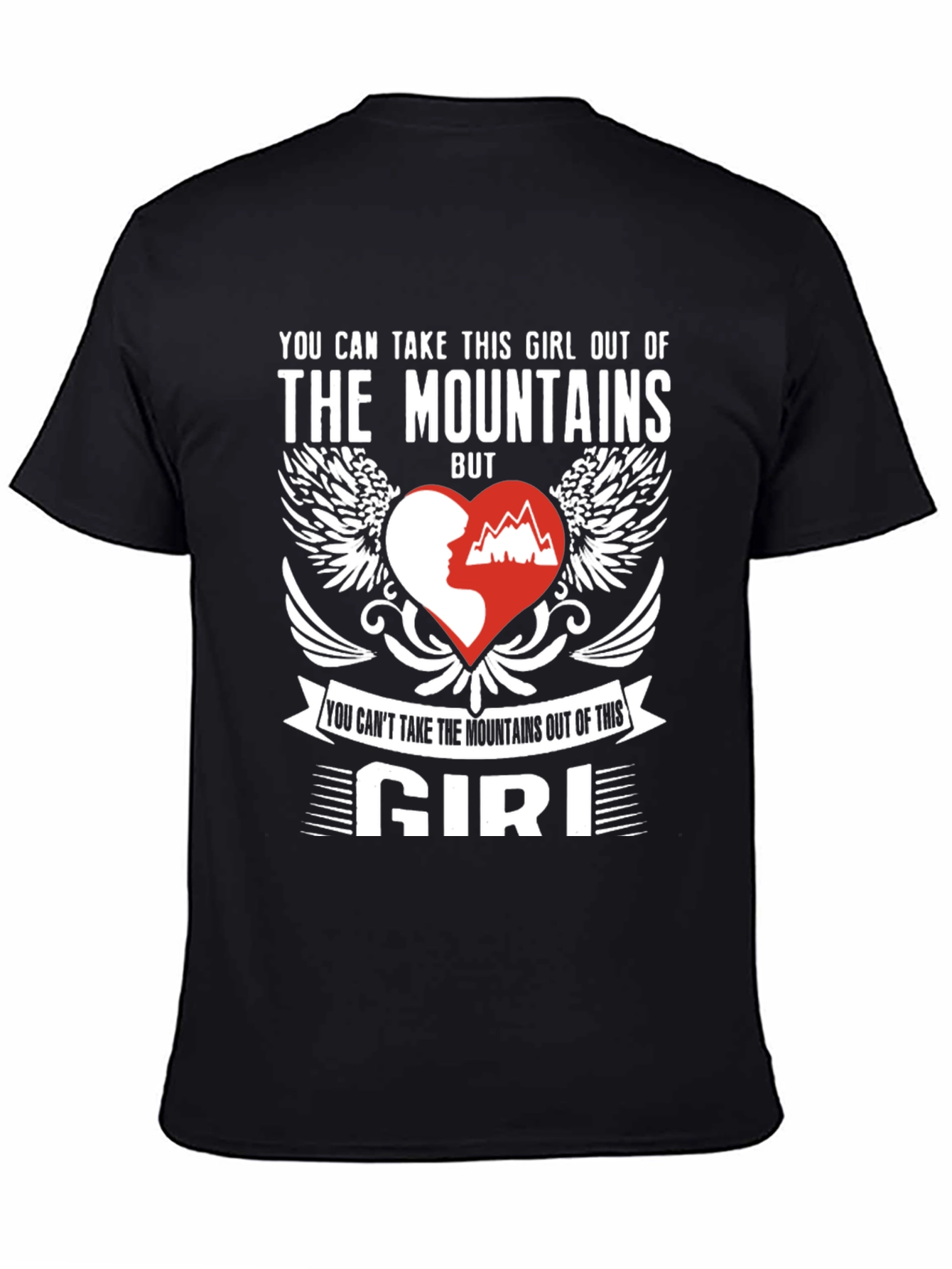Black Mountains Girl Graphic Tee - Outdoor Adventure Shirt view 4