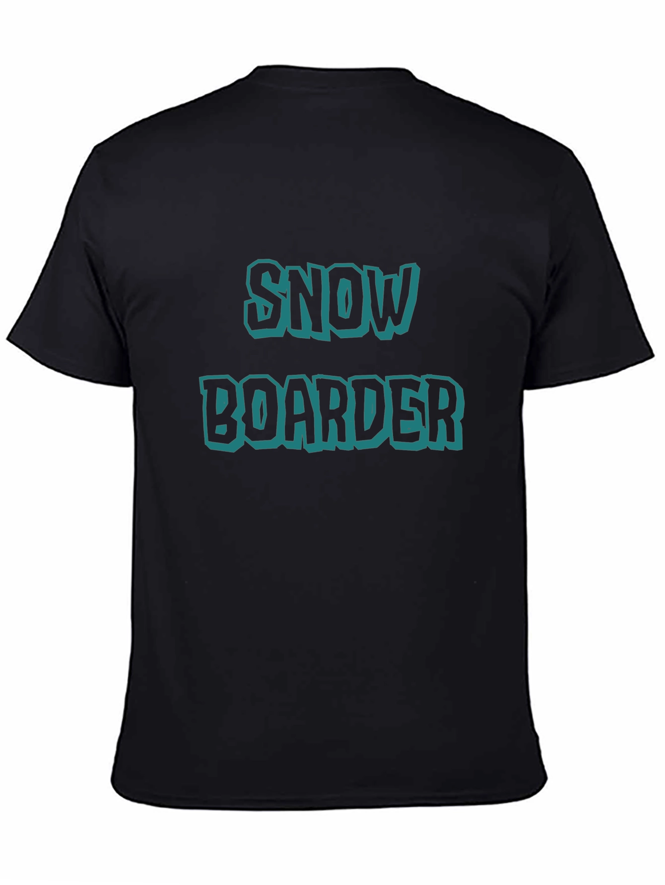 Black Snowboarder Graphic Tee - Black Cotton T-Shirt view 4