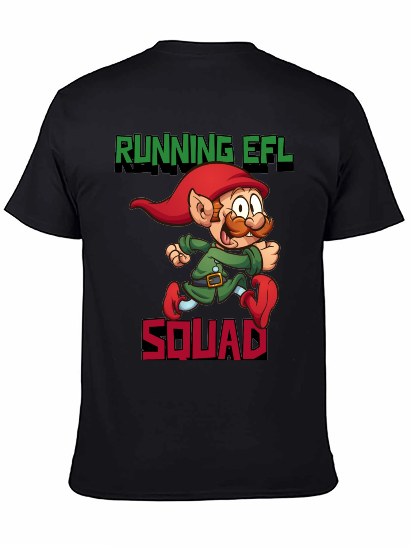 Black Running EFL Squad Graphic Tee - Black Cotton T-Shirt view 4