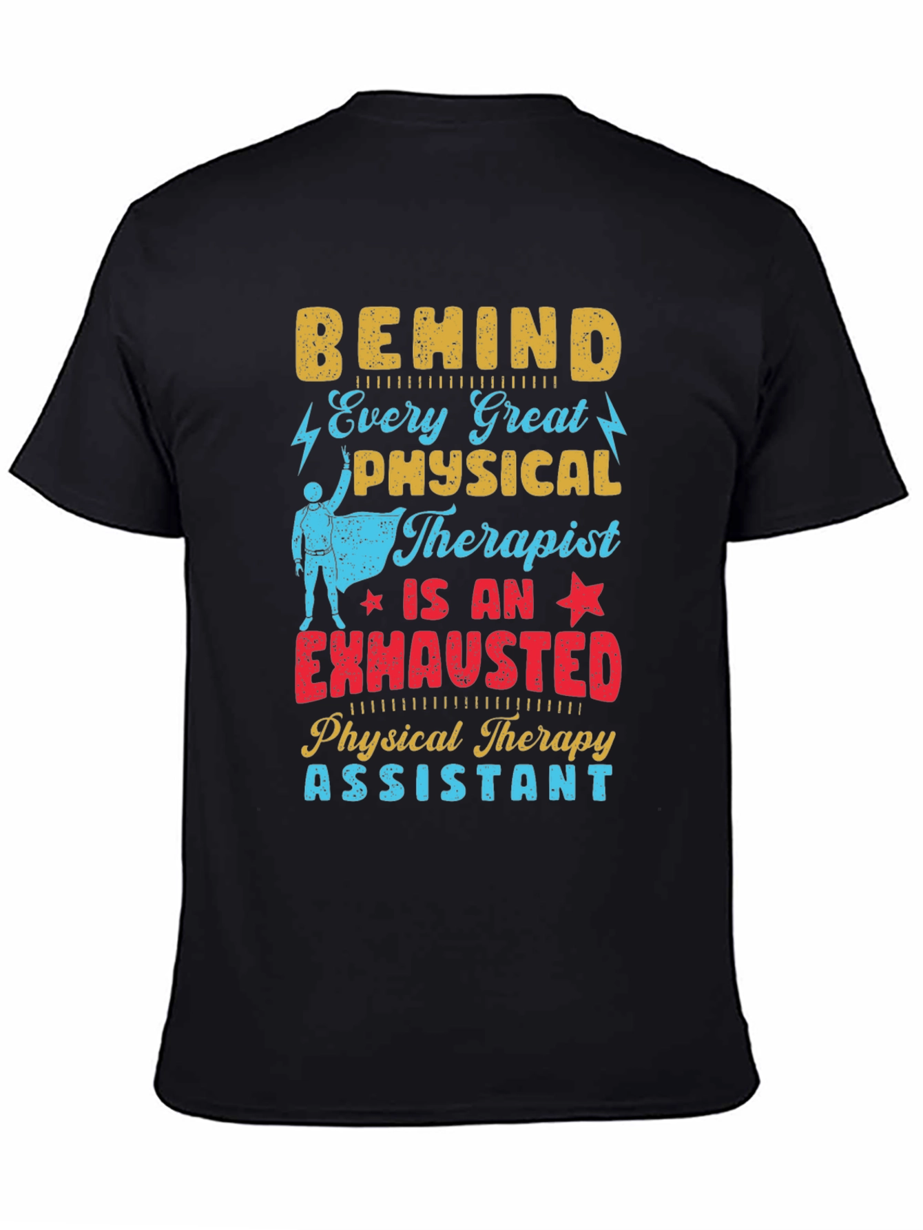 Black Physical Therapy Assistant T-Shirt view 4