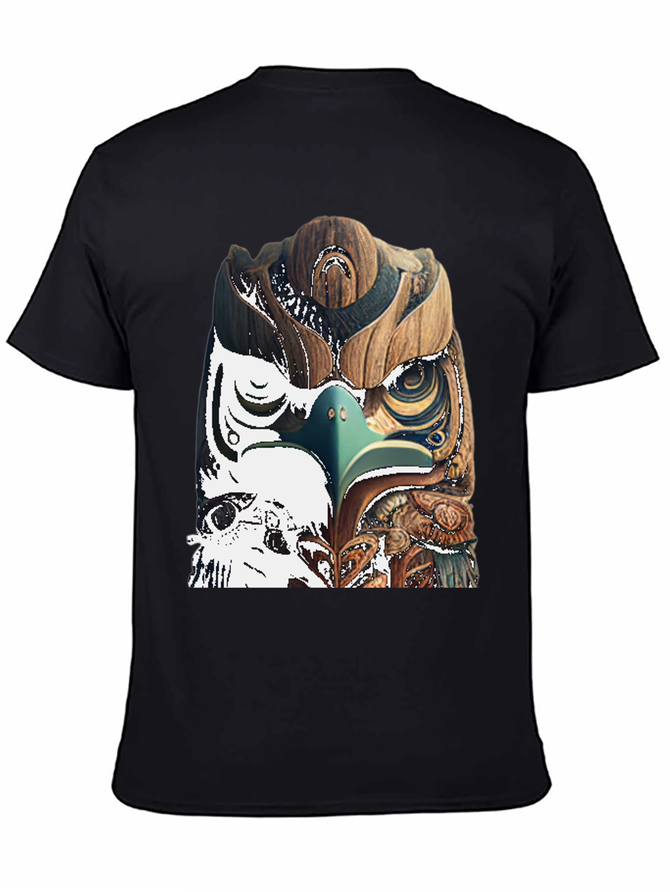 Black Wood Owl Graphic Tee - Unique Nature Style view 4