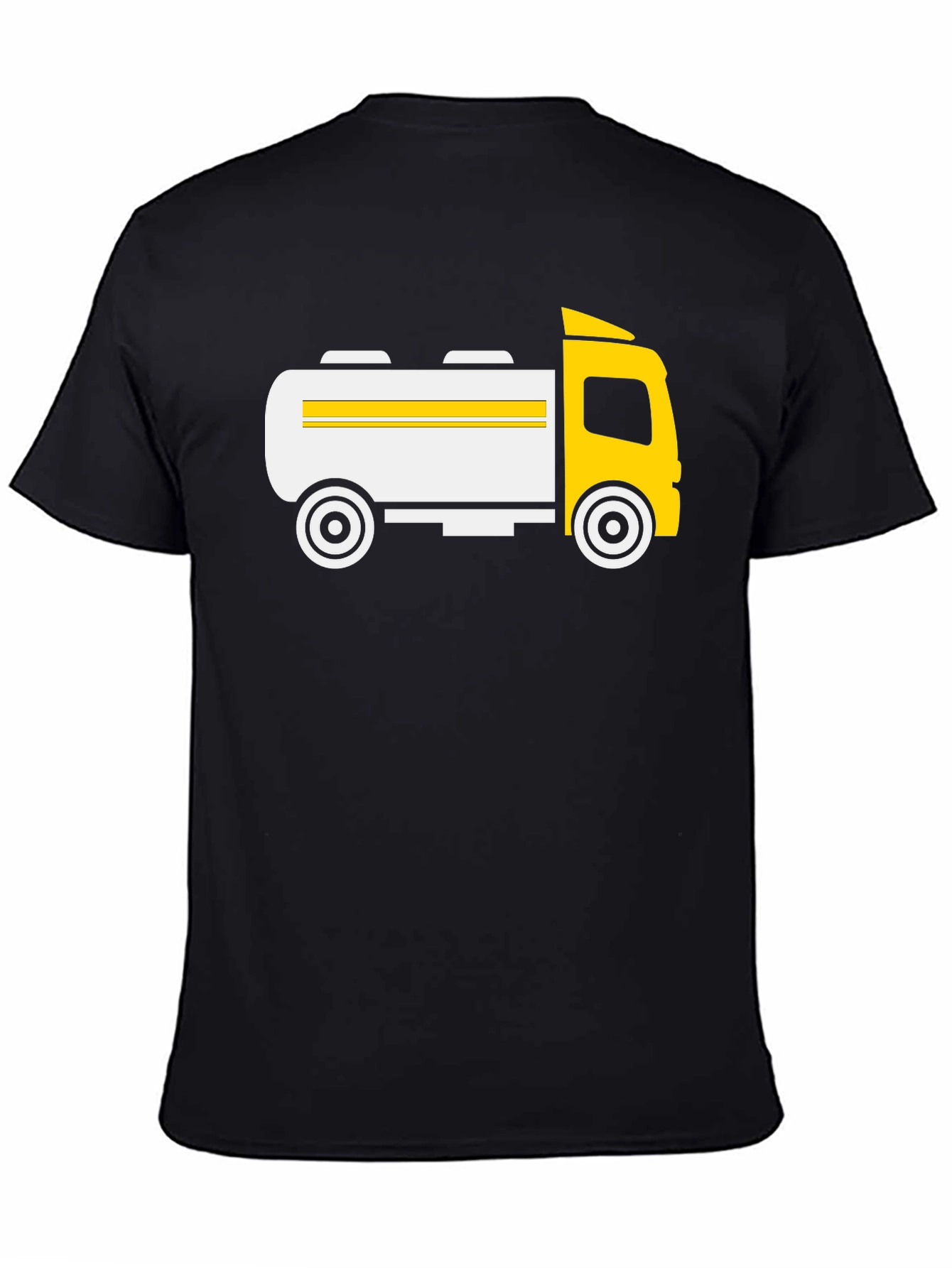 Black Fuel Tanker Truck Graphic T-Shirt - Black view 4