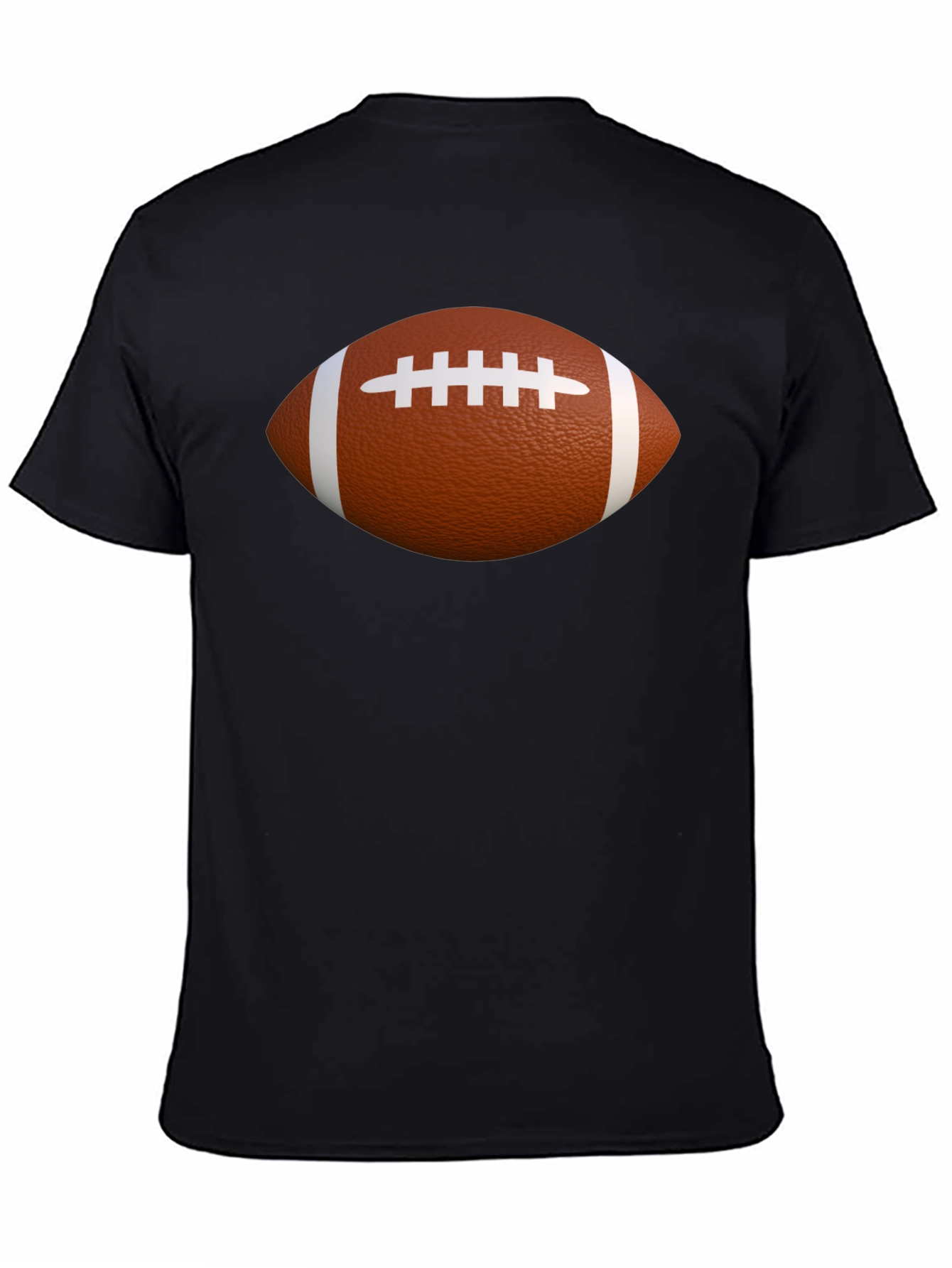 Black Football Graphic T-Shirt - Casual Cotton Tee view 4