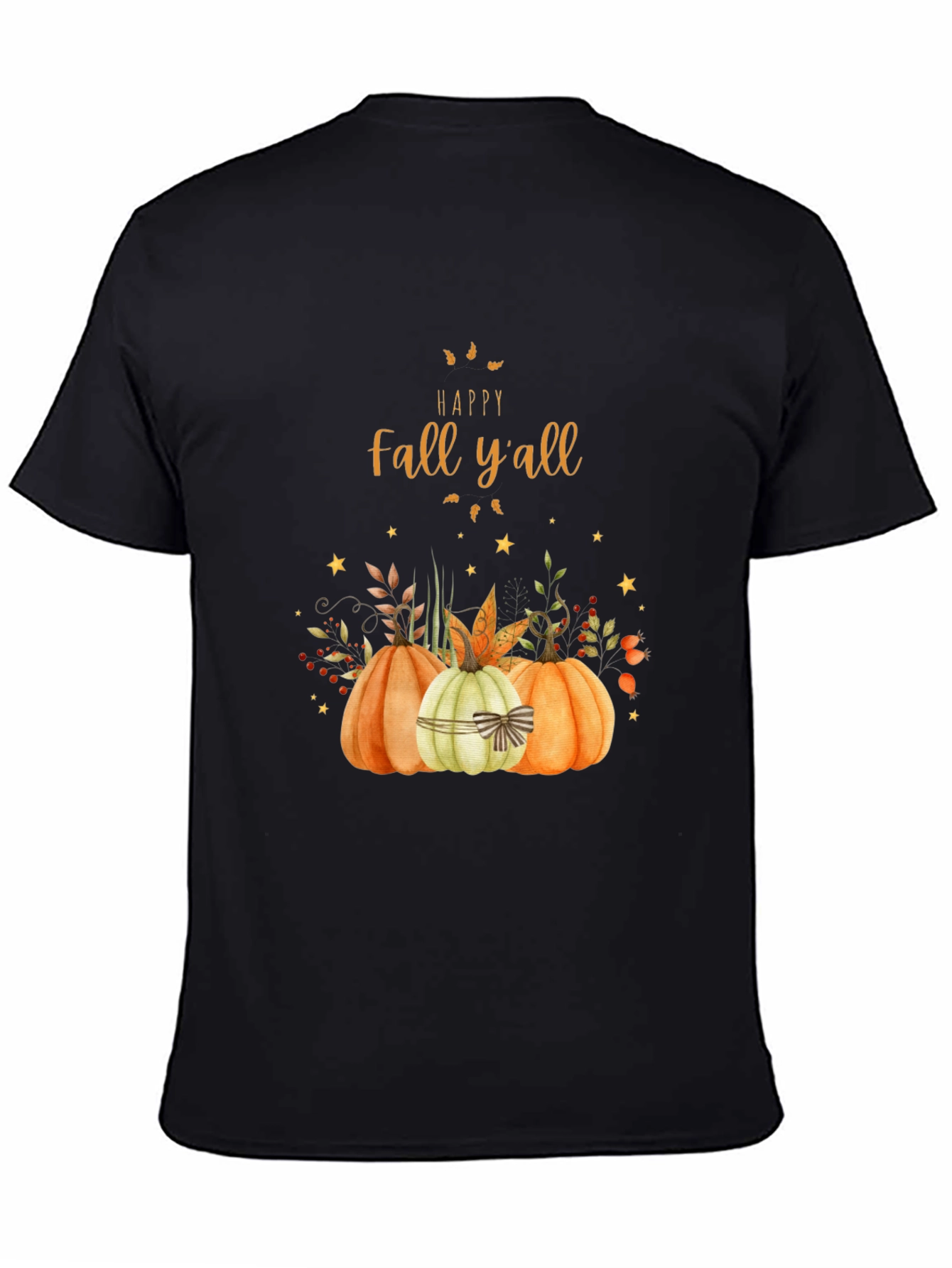 Black Fall Y'all Pumpkin T-Shirt view 4