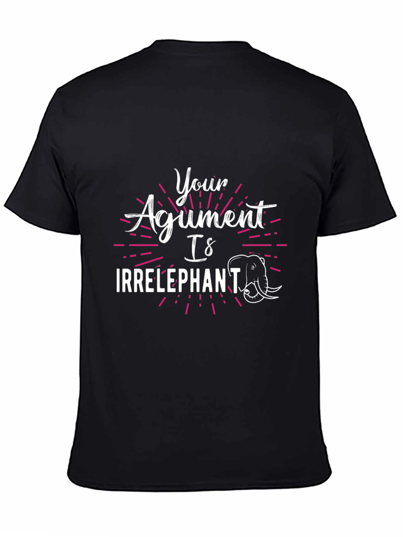 Black Irrelephant Graphic T-Shirt - Funny Sarcastic Tee view 4