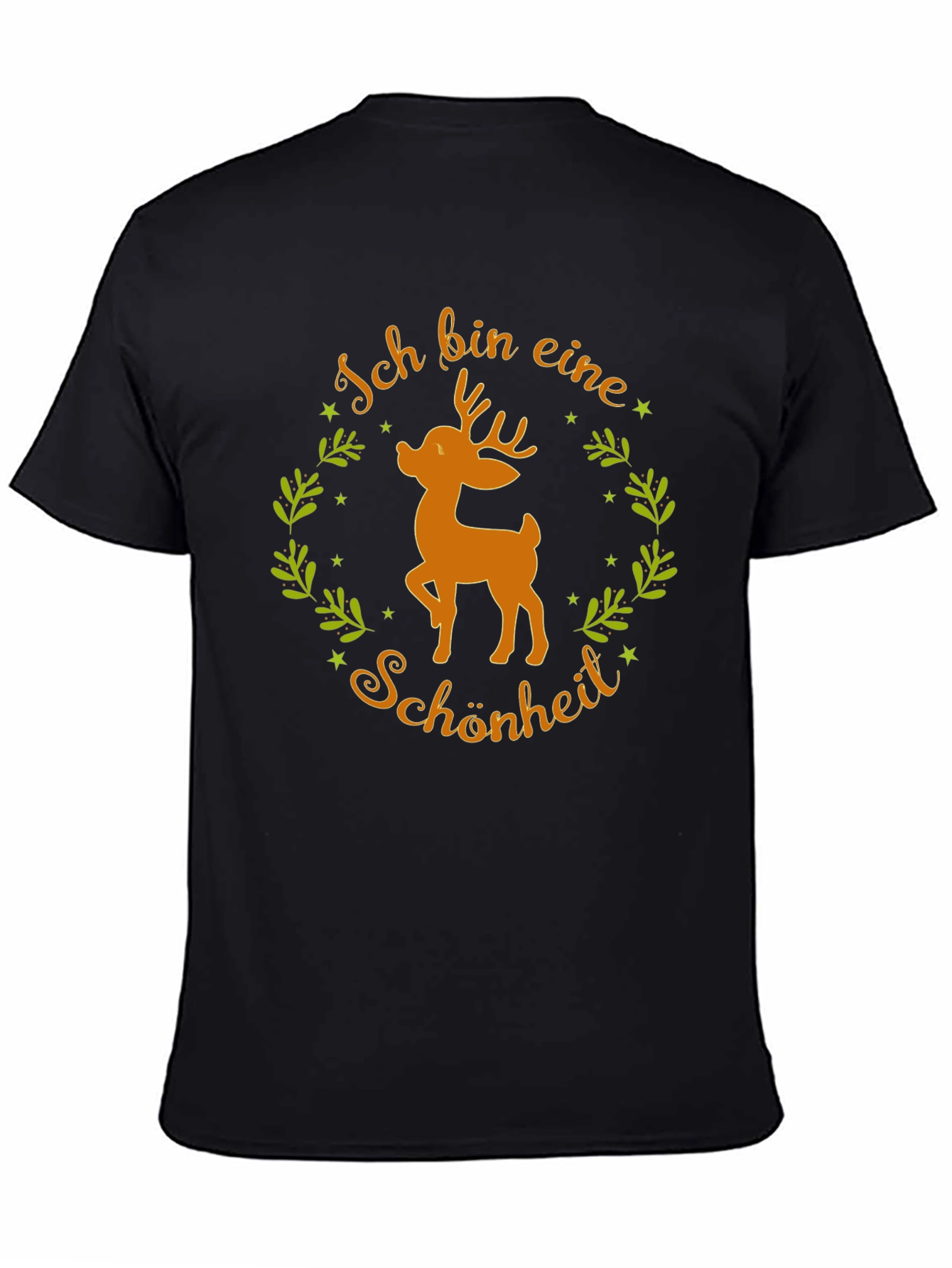 Black Ich bin eine Schönheit Deer Graphic Tee view 4