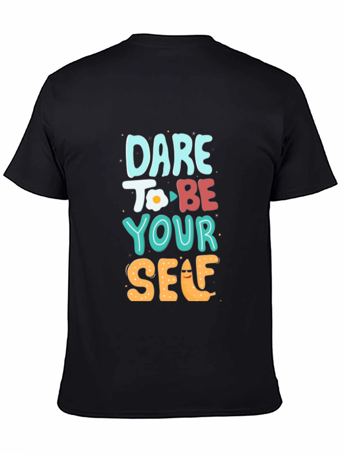 Black Dare to Be Yourself Graphic Tee - Black view 4