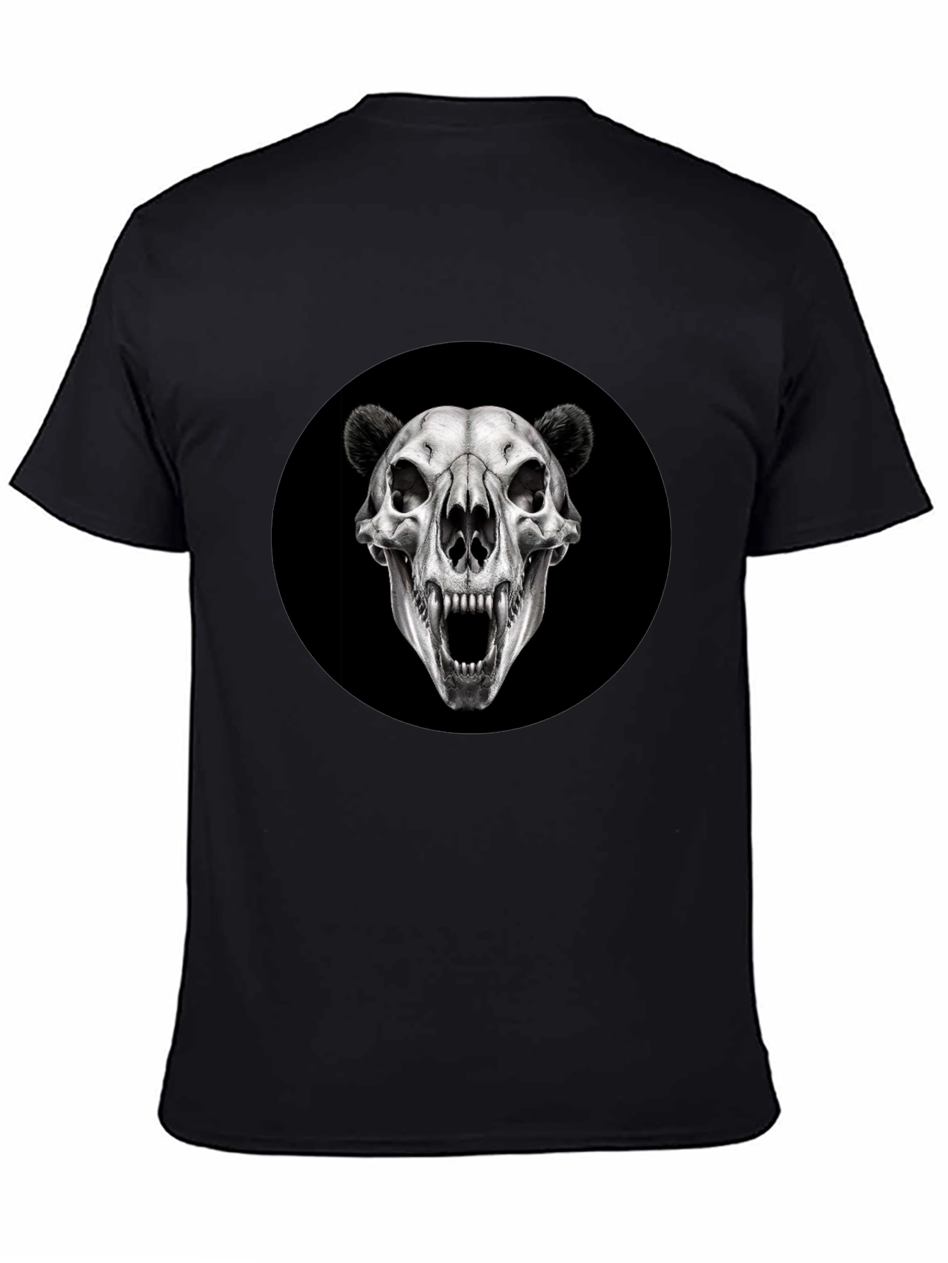 Black Bear Skull Graphic Black T-Shirt view 4