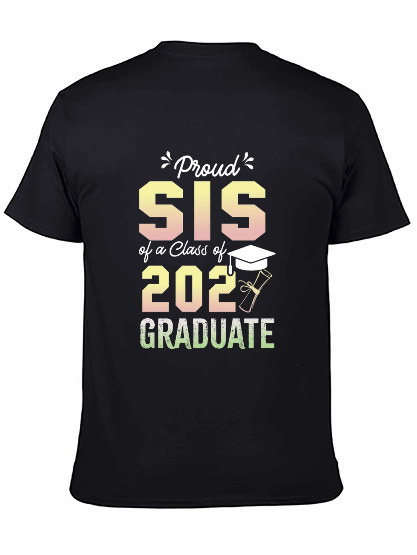 Black Proud Sis of a 2022 Graduate T-Shirt view 4
