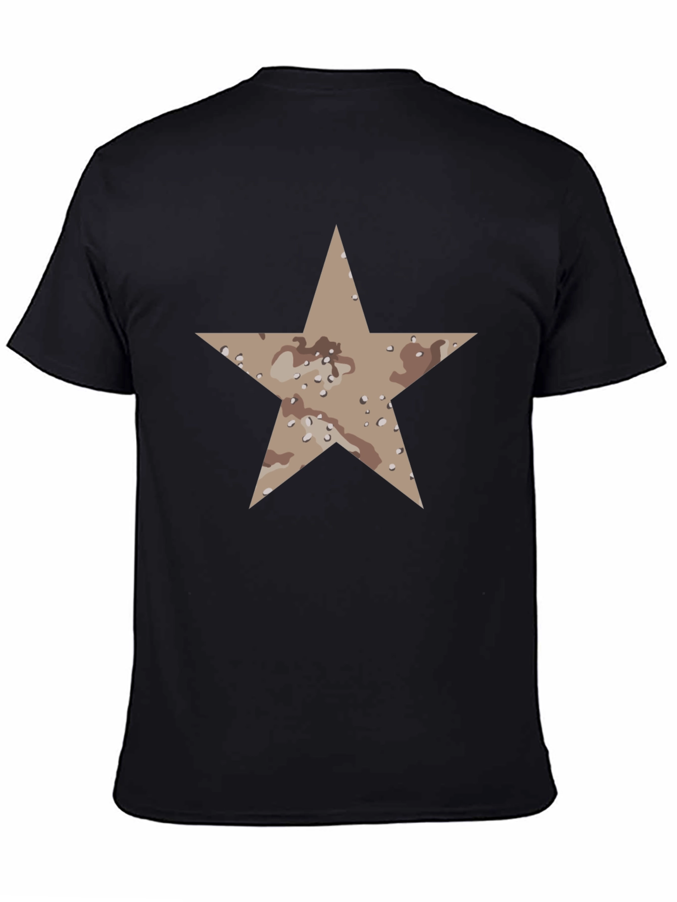 Black Star Camo Print Black T-Shirt view 4