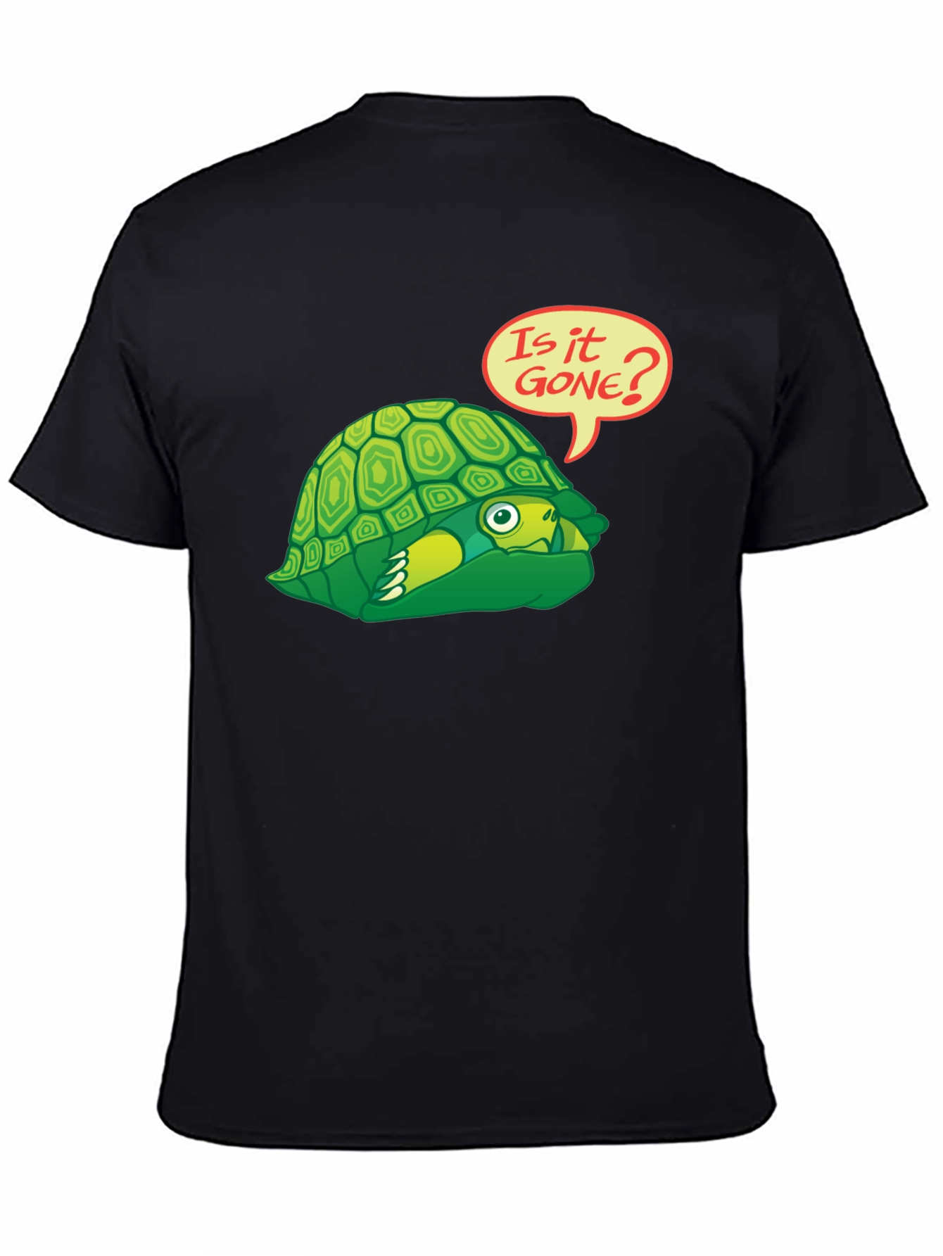 Black Funny Turtle Graphic T-Shirt - Is It Gone? view 4