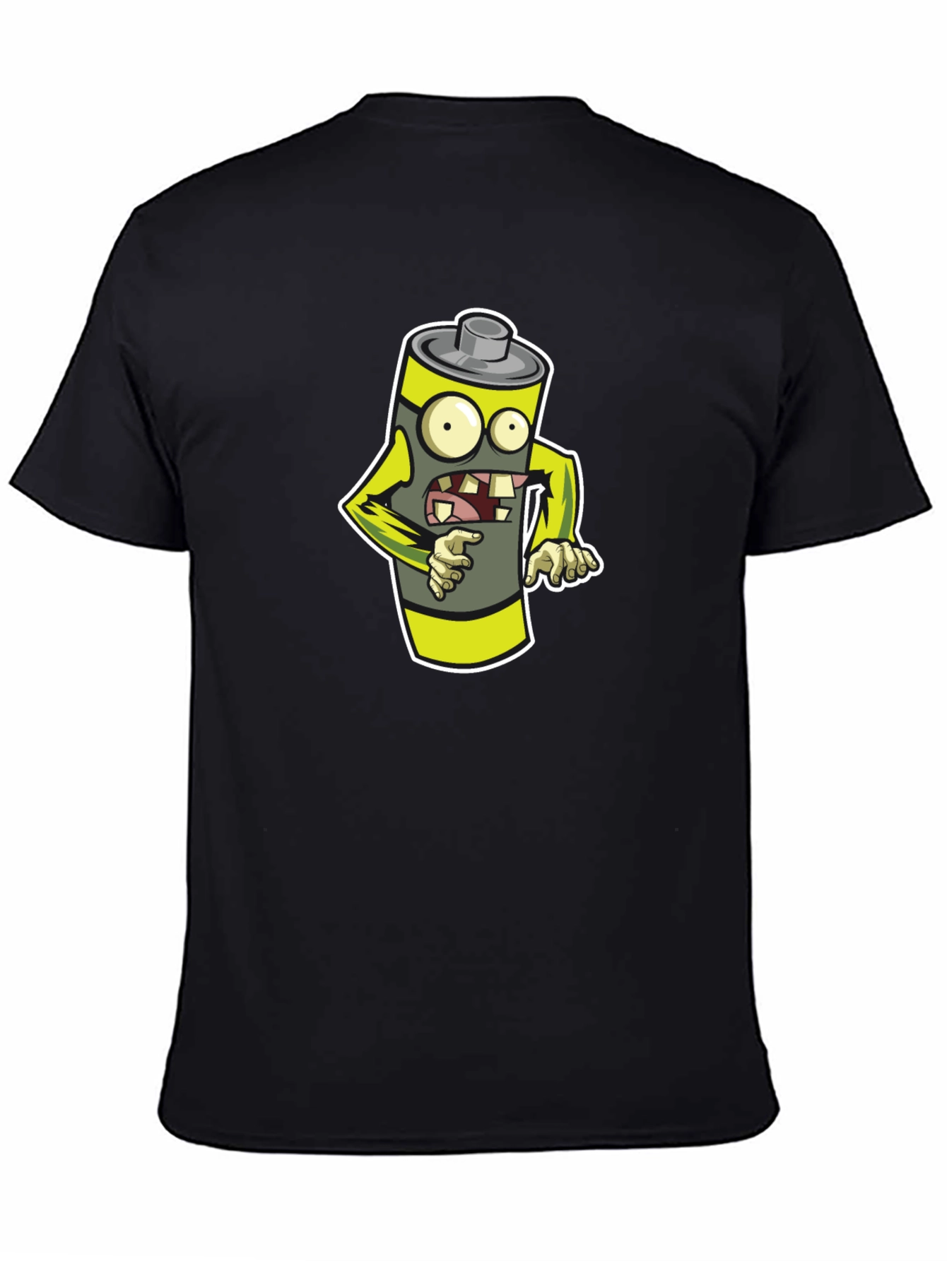 Black Zombie Battery Graphic Tee - Black Cotton Blend T-Shirt view 4