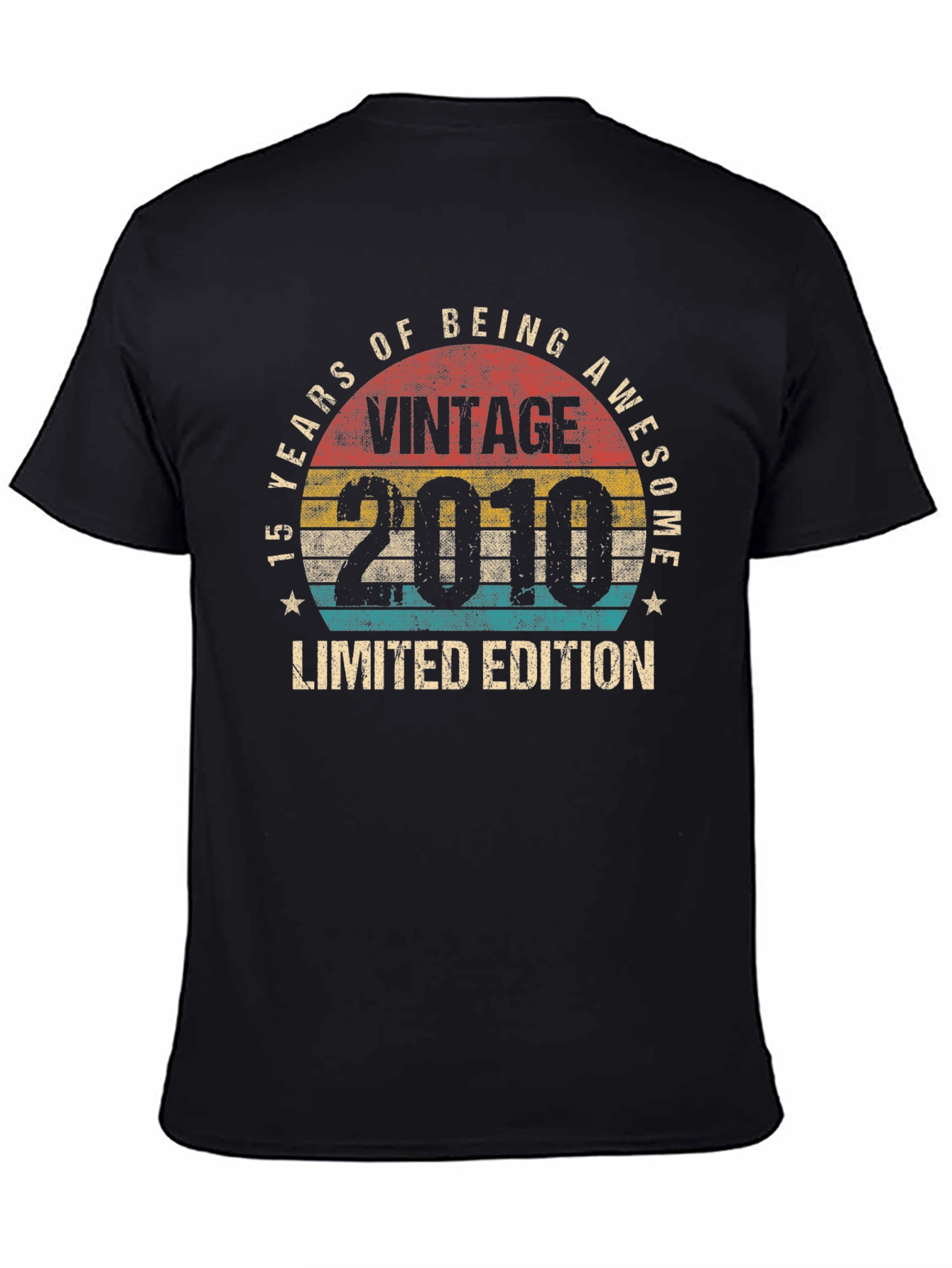 Black Vintage 2010 Limited Edition 15 Years of Being Awesome T-Shirt view 4