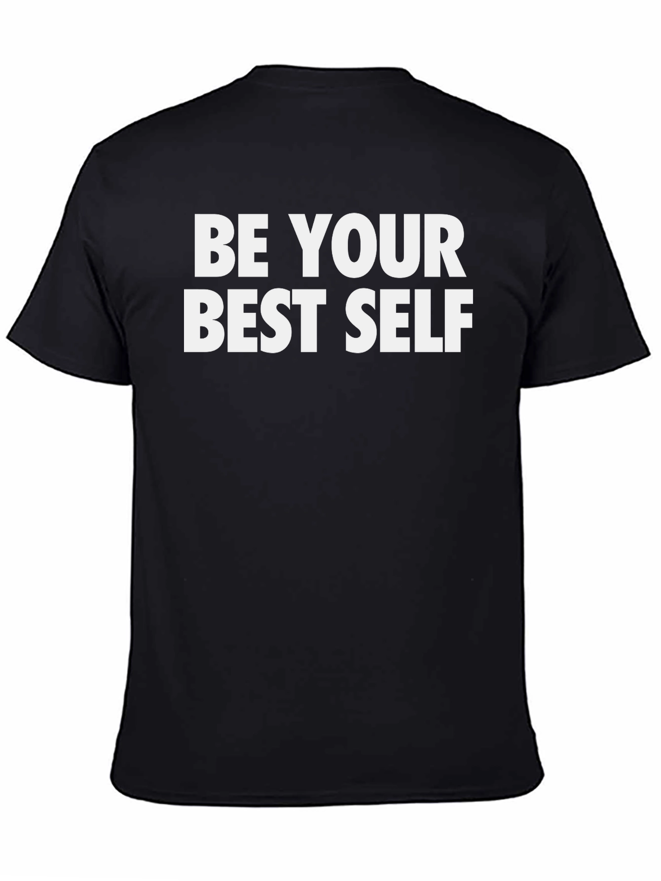 Black Be Your Best Self T-Shirt - Motivational Black Tee view 4