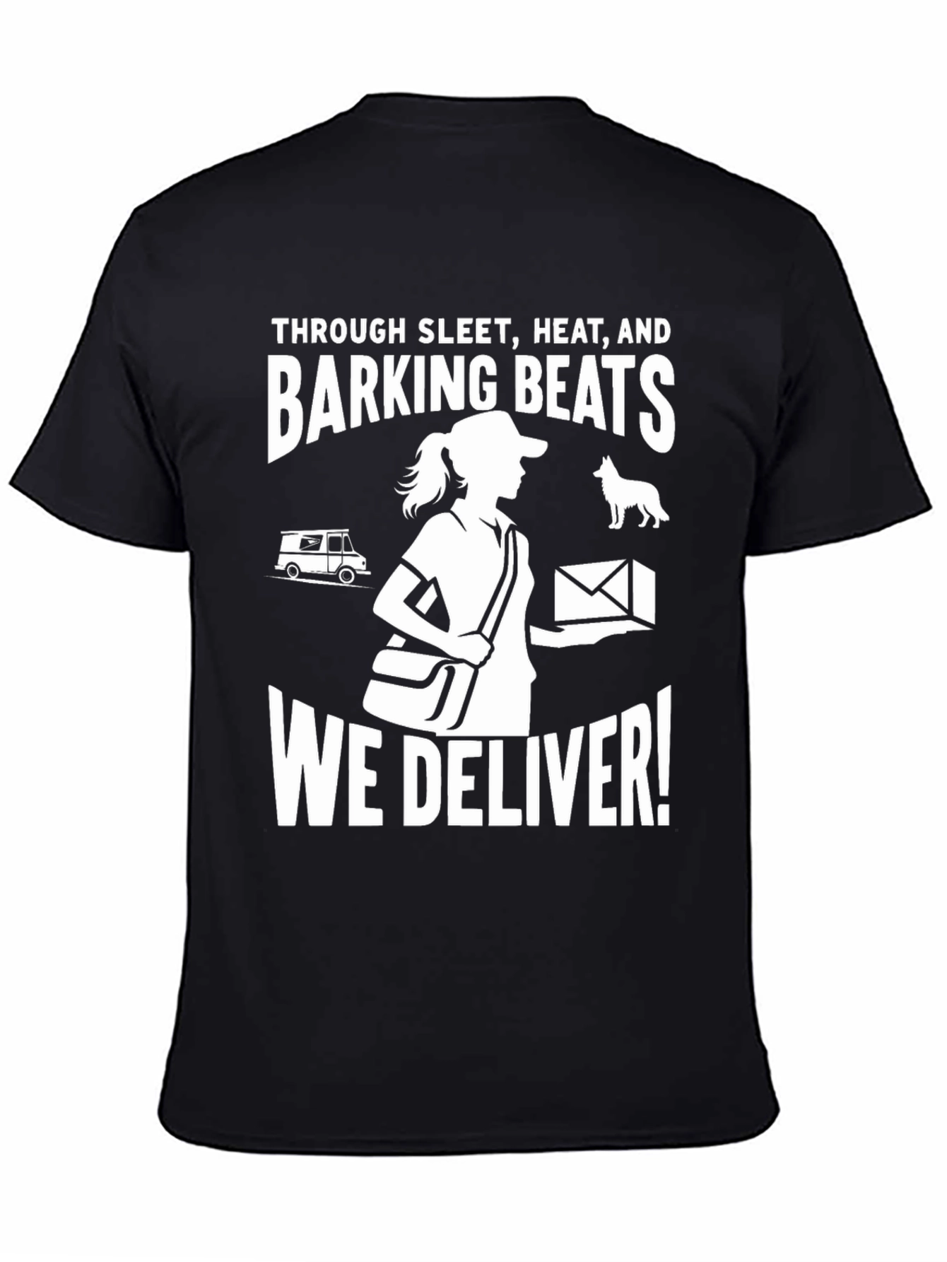 Black Mail Carrier T-Shirt - We Deliver! view 4