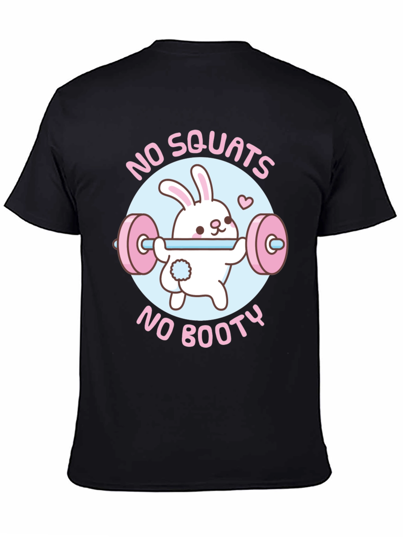 Black No Squats No Booty Funny Workout Shirt view 4