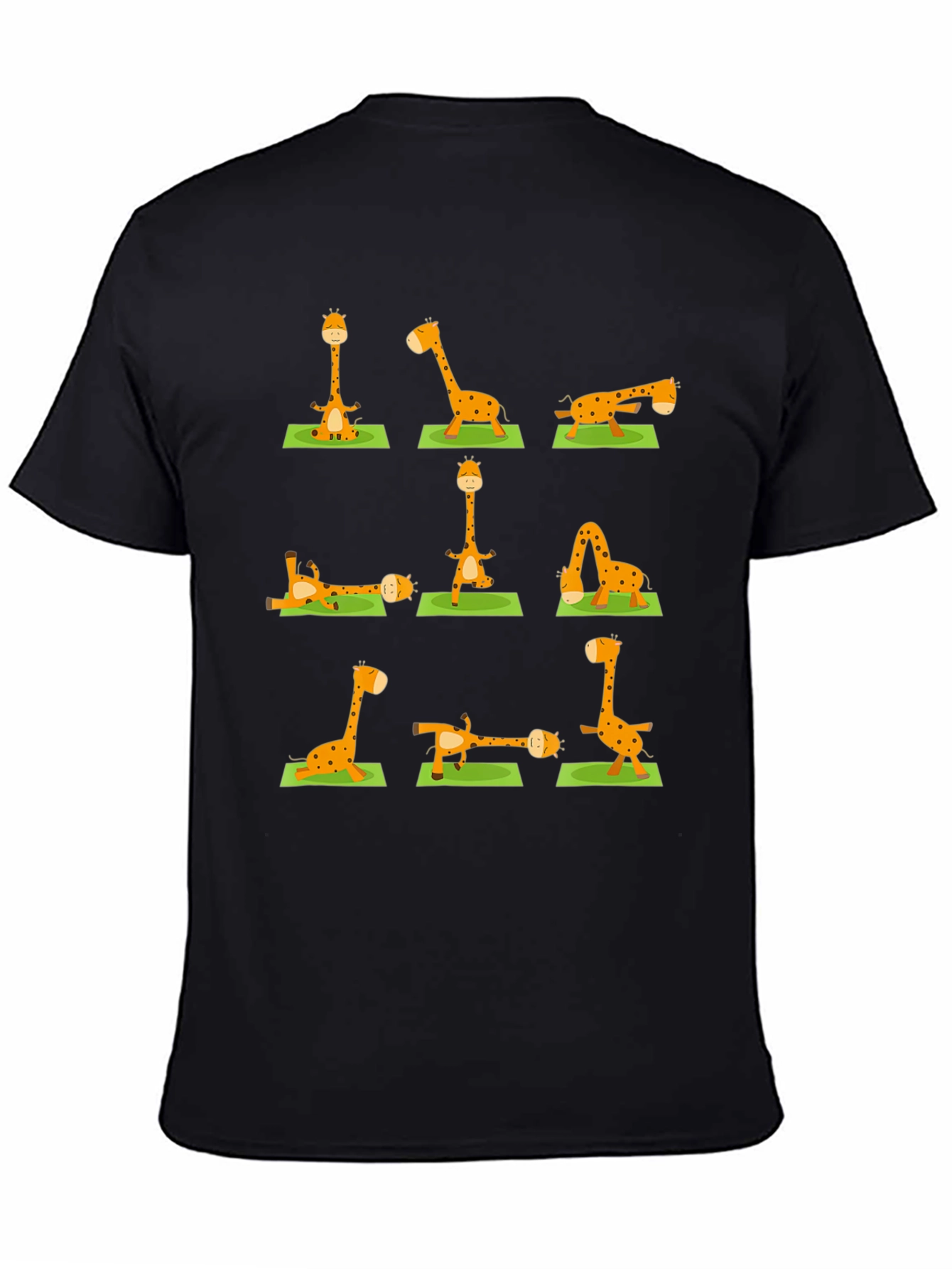 Black Yoga Giraffe T-Shirt - Zen Animal Tee view 4