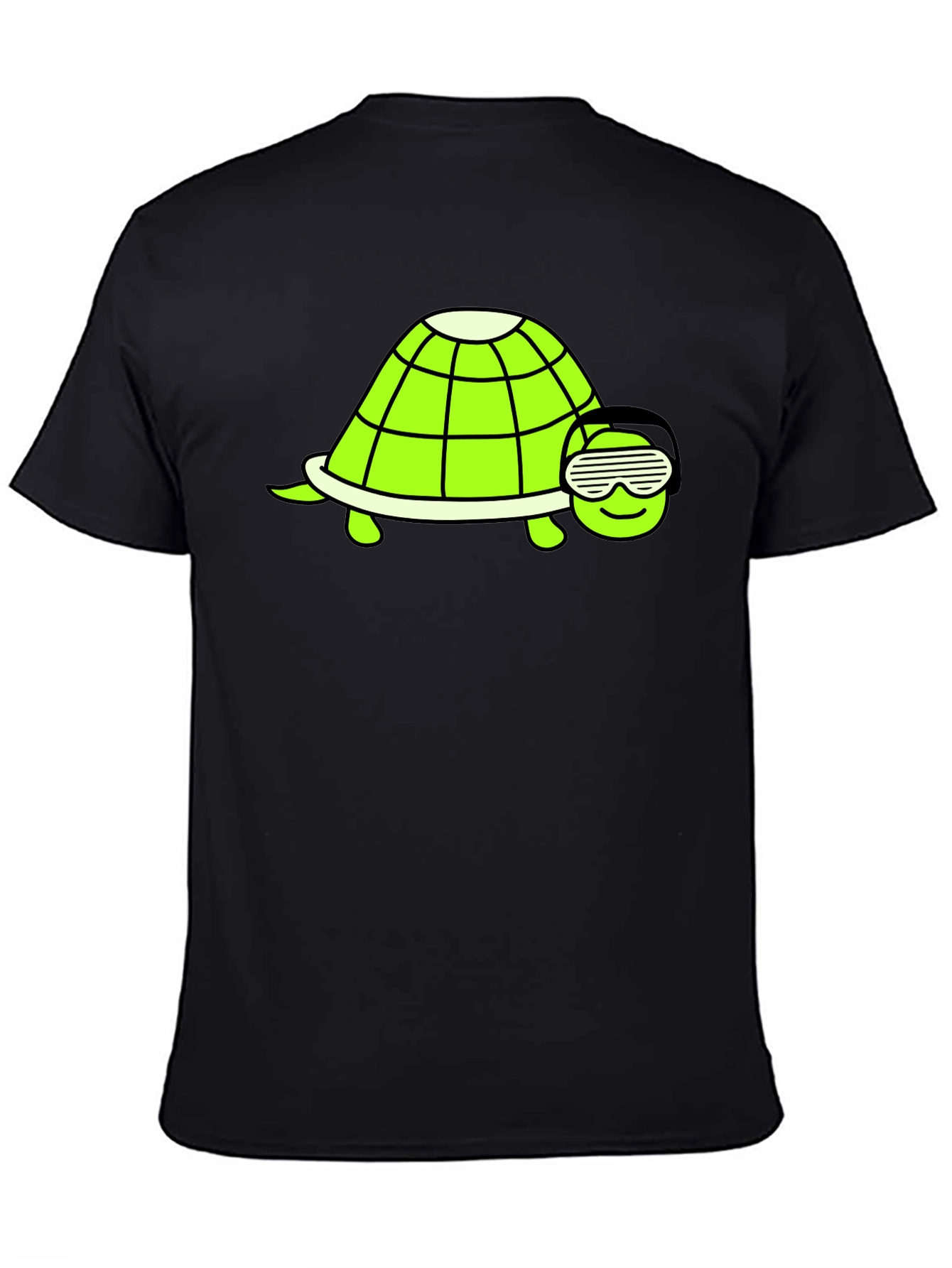 Black Cool Turtle Graphic T-Shirt - Black view 4