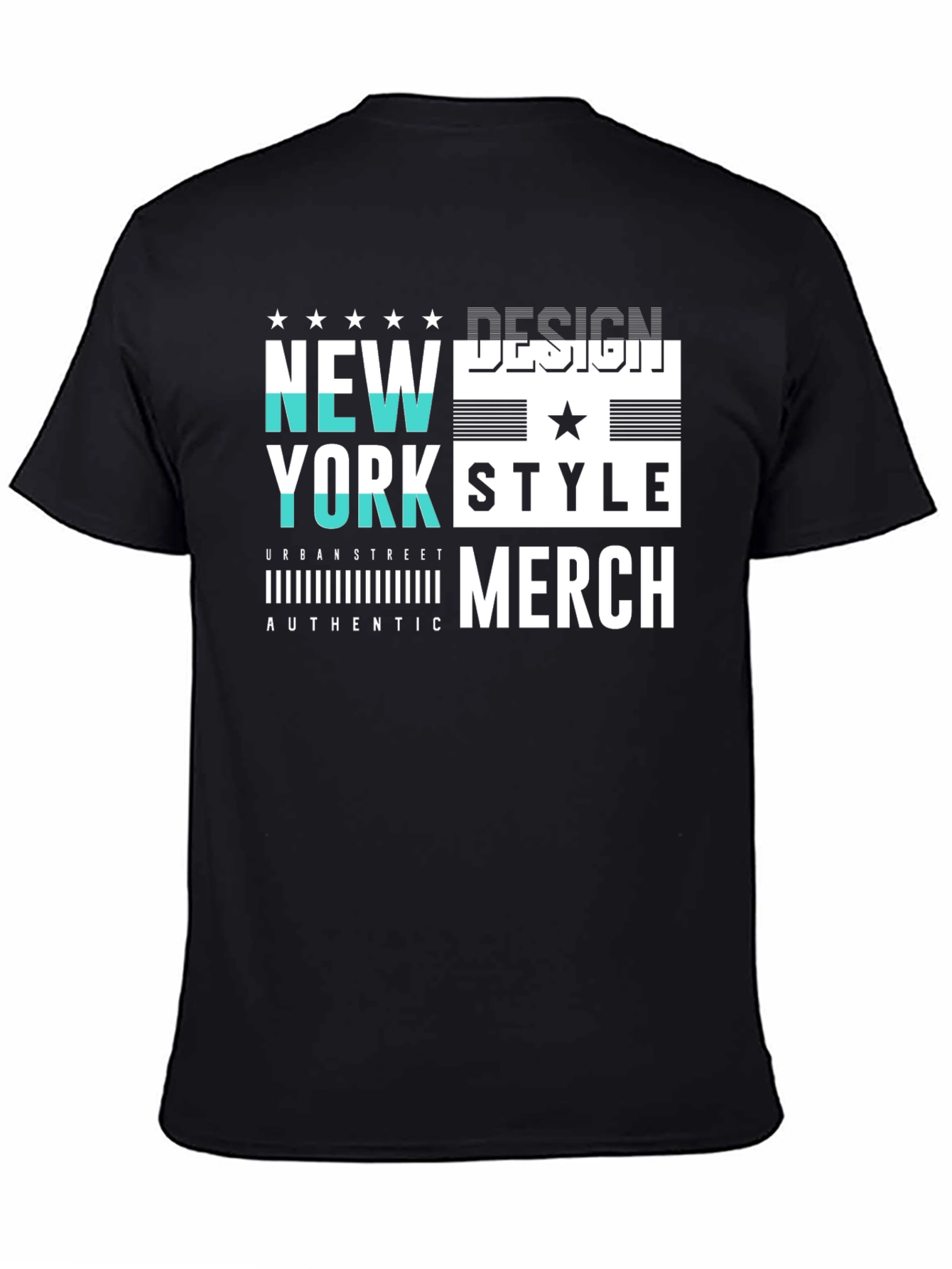 Black New York Style Graphic Print Black T-Shirt view 4