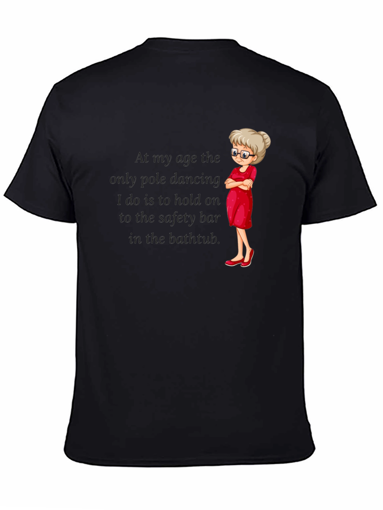 Black Funny Grandma Pole Dancing T-Shirt view 4