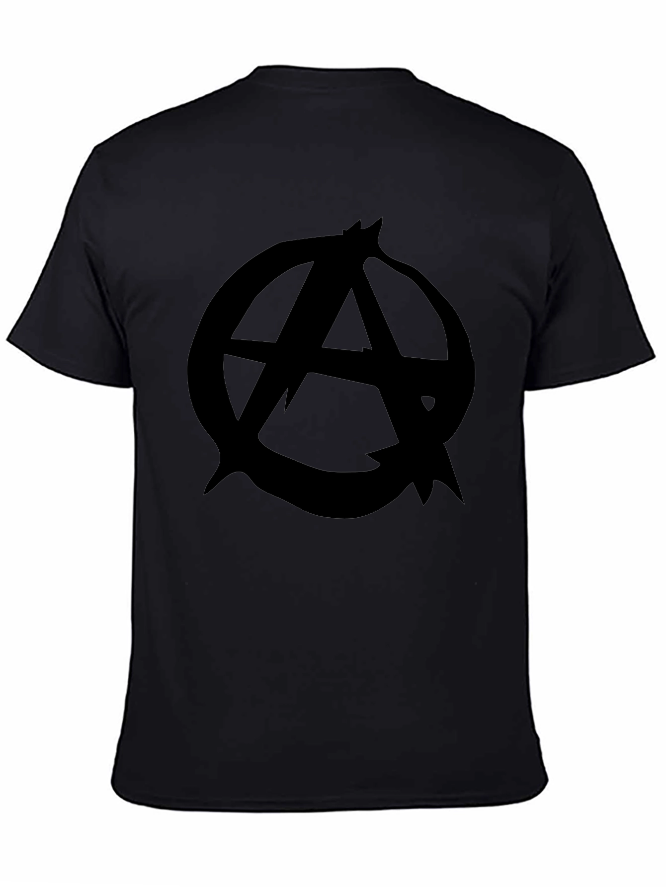 Black Anarchy Symbol Graphic Tee - Classic Black T-Shirt view 4