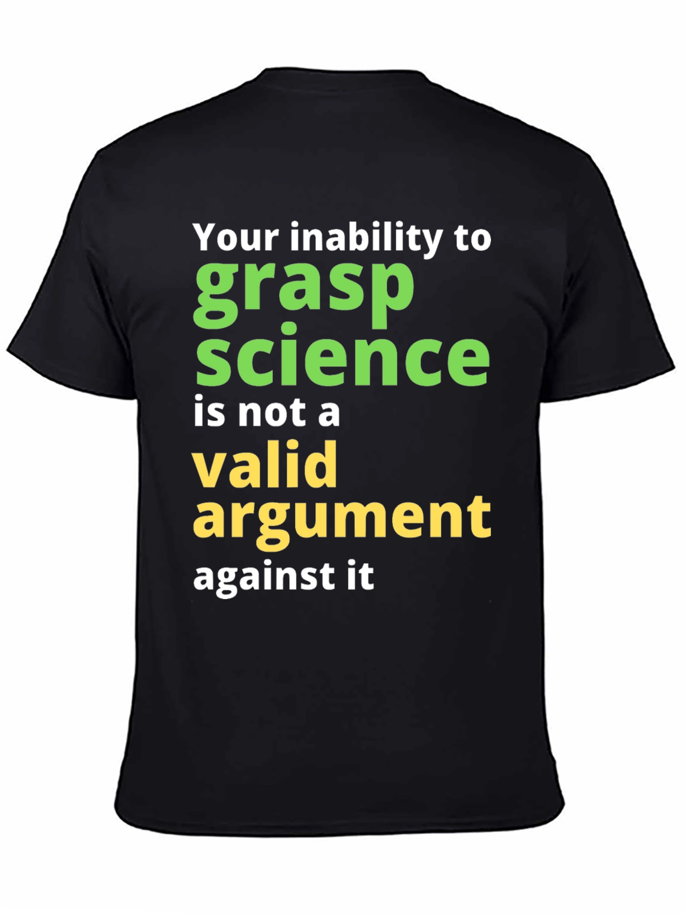 Black Science Humor T-Shirt: Grasp Science view 4