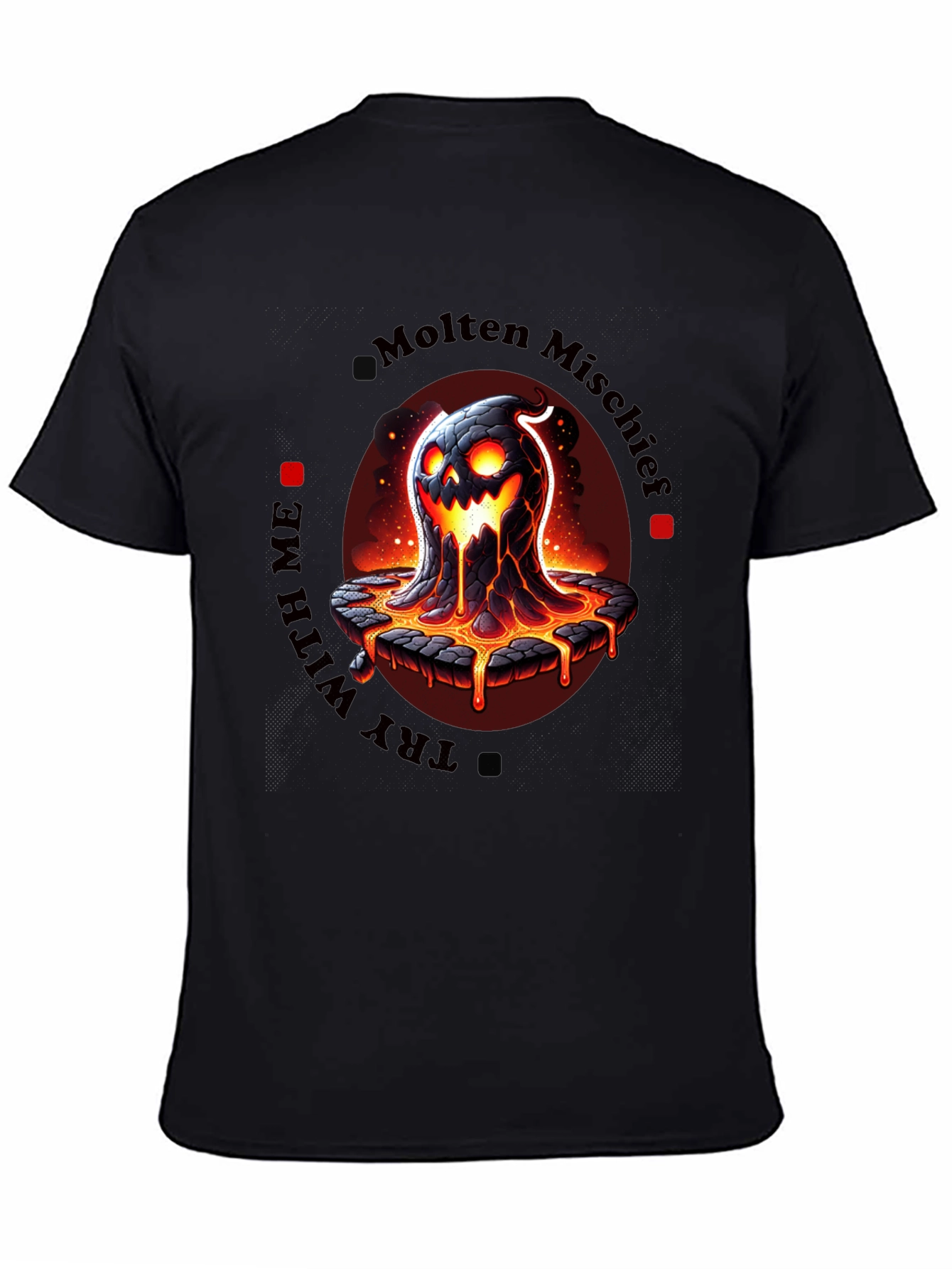 Black Molten Mischief Graphic T-Shirt - Lava Monster Design view 4