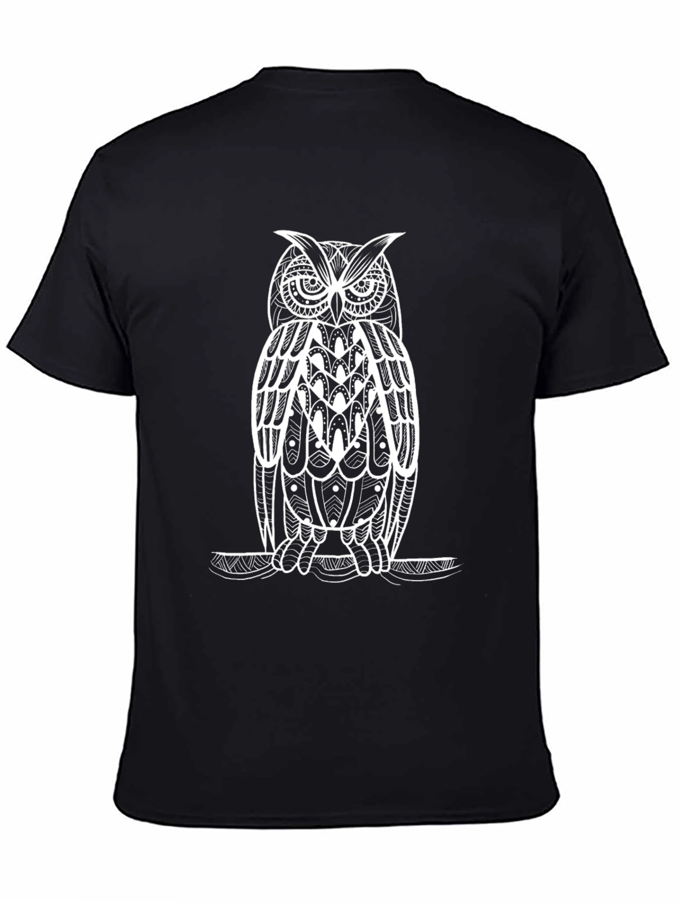Black Black Owl Graphic Tee - Stylish Men's Cotton T-Shirt view 4