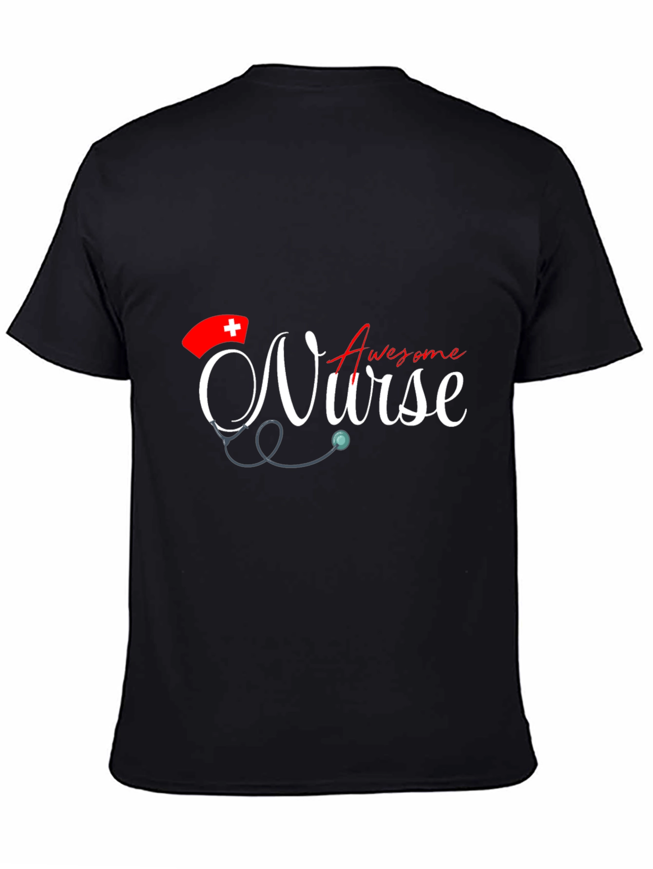 Black Awesome Nurse T-Shirt - Stylish Graphic Tee for Nurses view 4