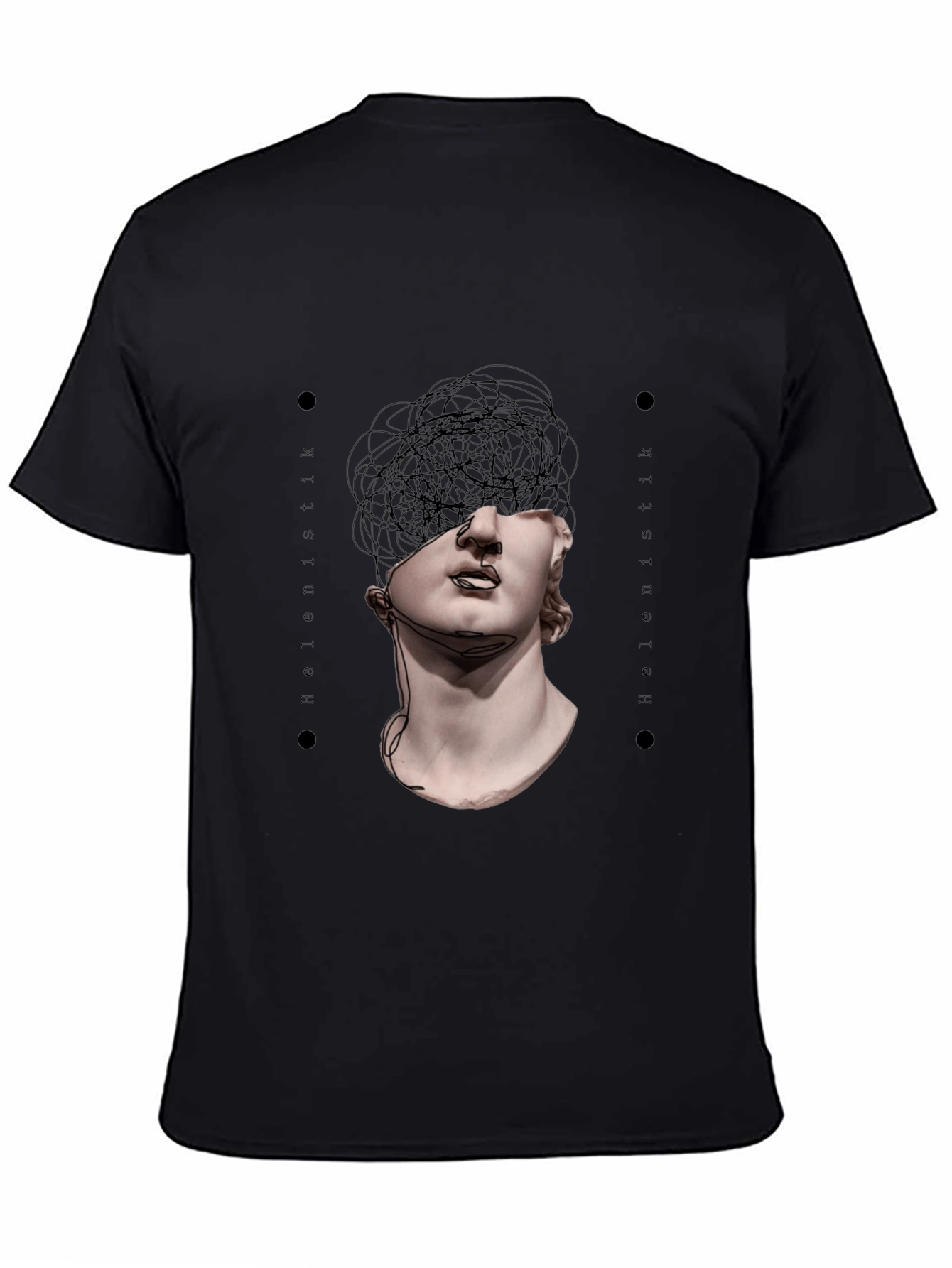 Black Abstract Sculpture Graphic Tee view 4
