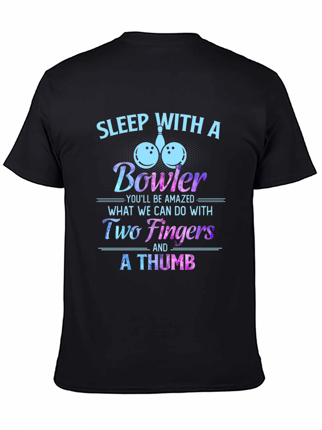 Black Sleep With A Bowler Funny T-Shirt view 4