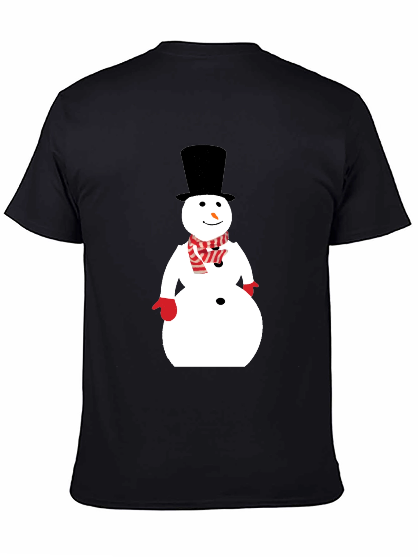 Black Snowman Graphic Tee - Winter Holiday Shirt view 4
