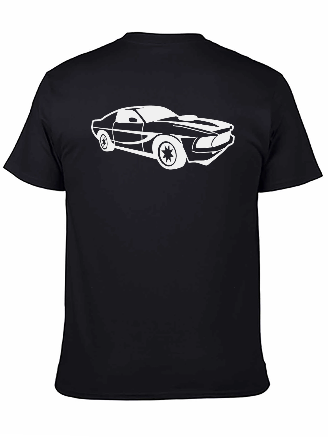 Black Classic Car Graphic Tee - Black Cotton view 4