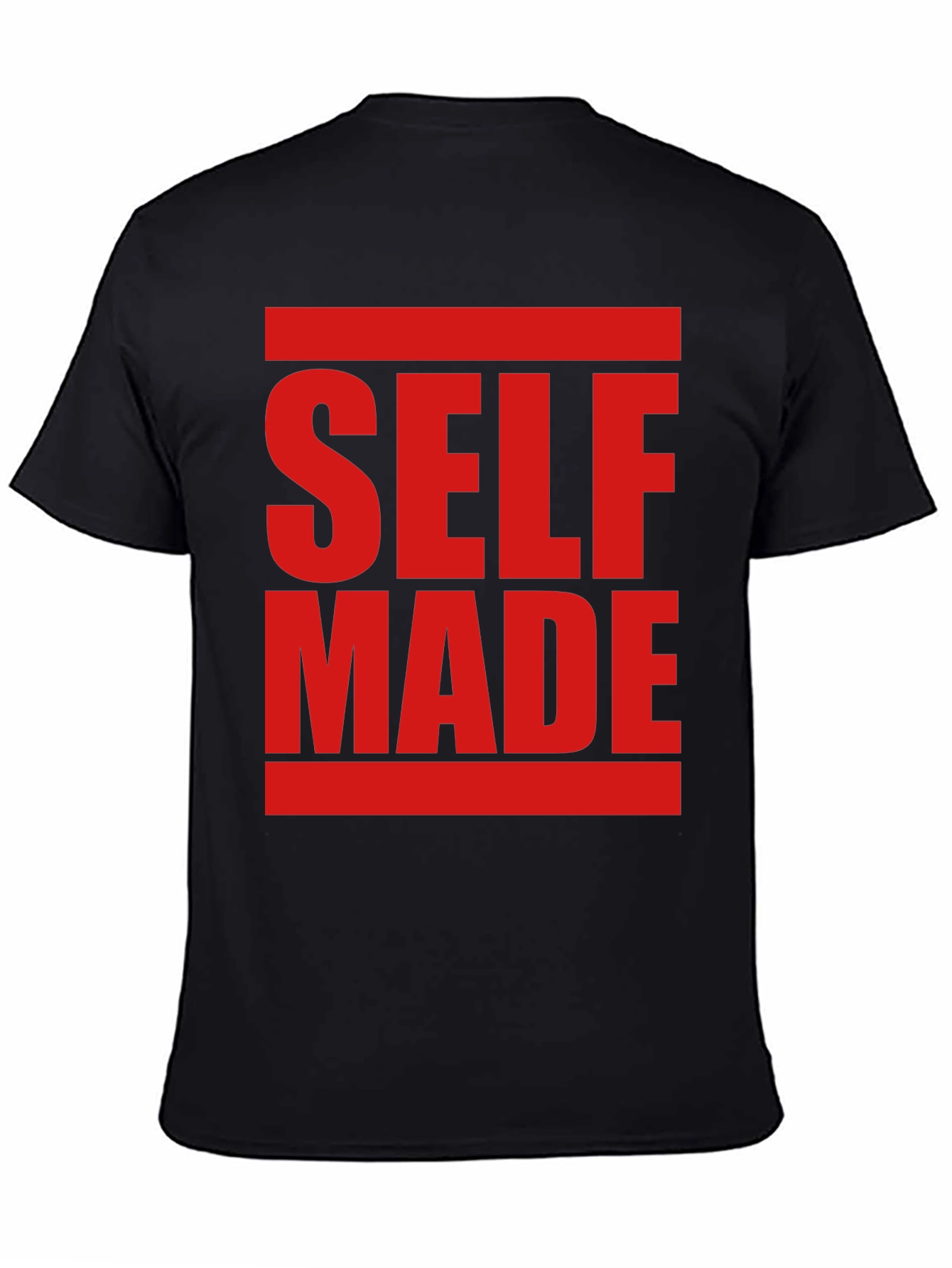 Black Self Made Graphic Tee - Bold Statement Shirt view 4