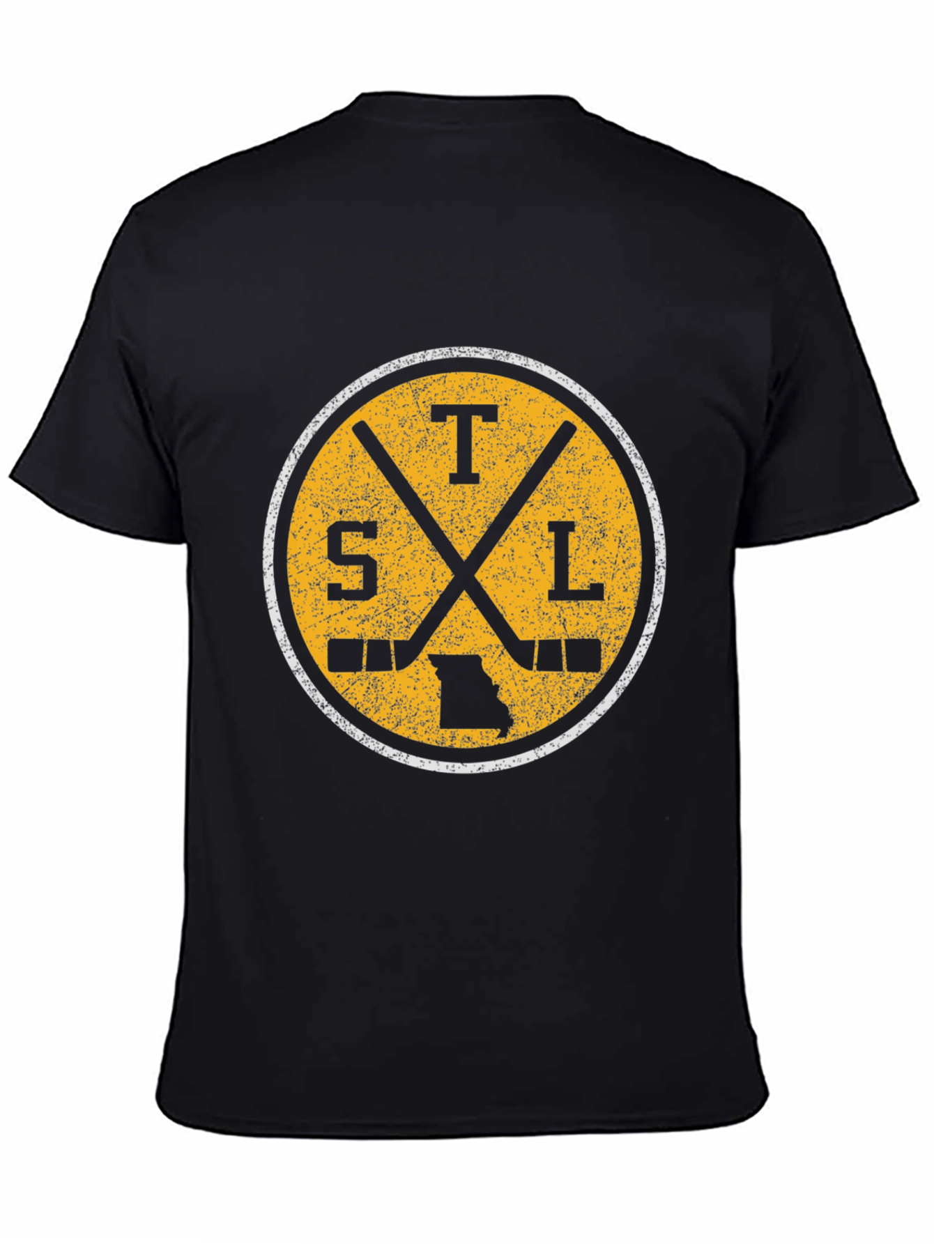 Black STL Hockey T-Shirt - Missouri State Pride Tee view 4