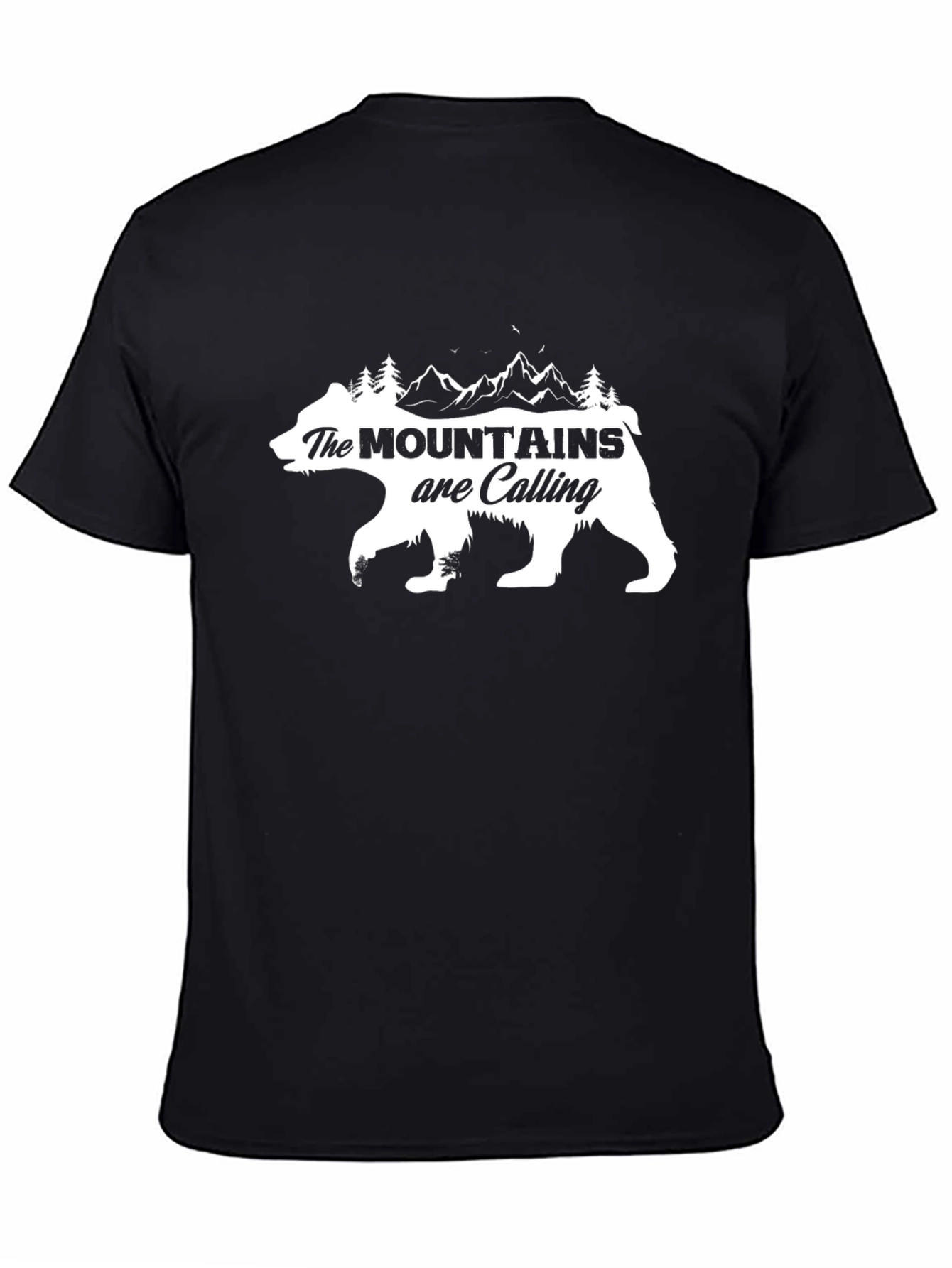 Black Mountains Calling Bear Graphic Tee - Black Cotton Comfort view 4