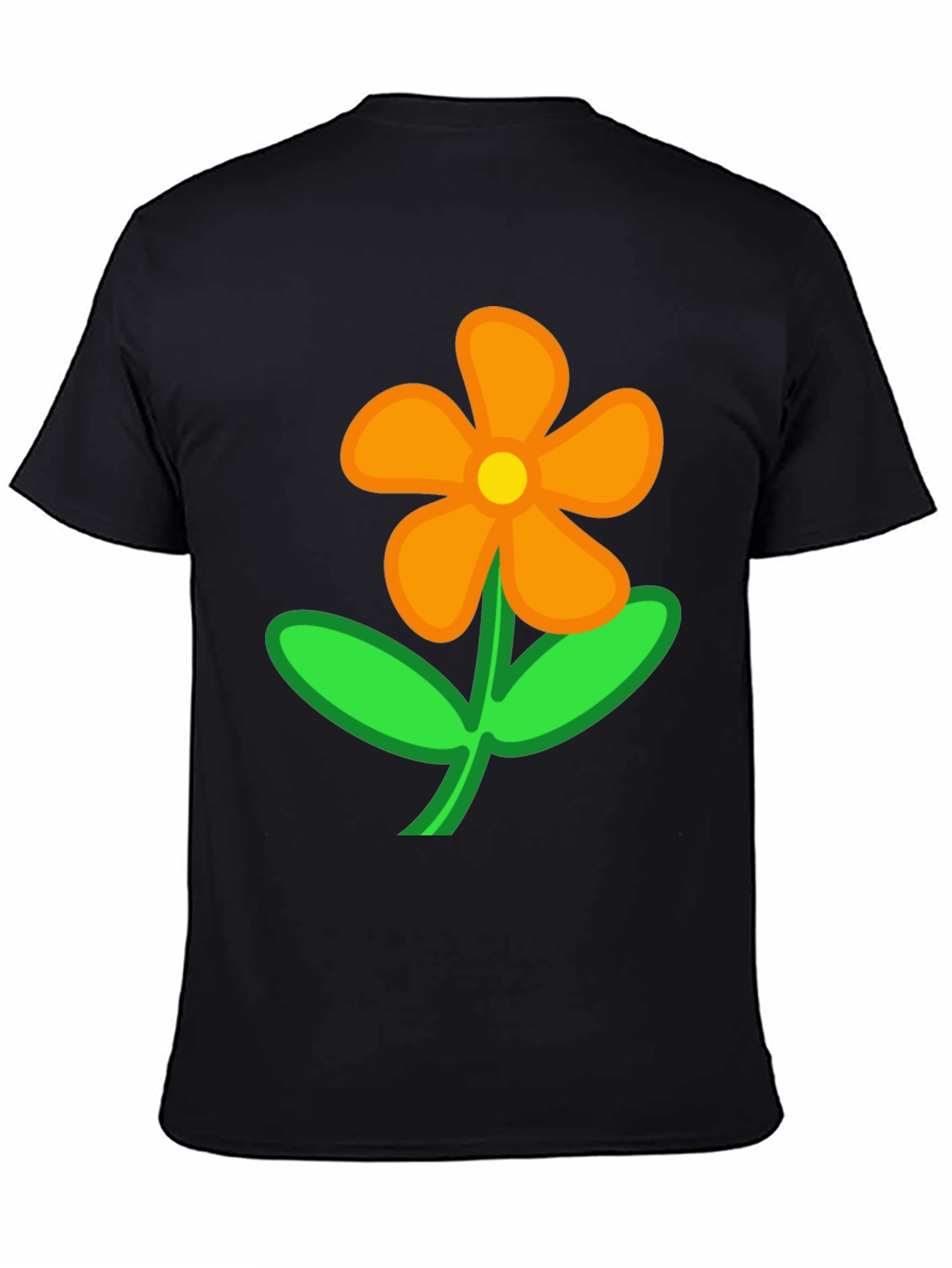 Black Black Flower T-Shirt - Casual Cotton Tee view 4