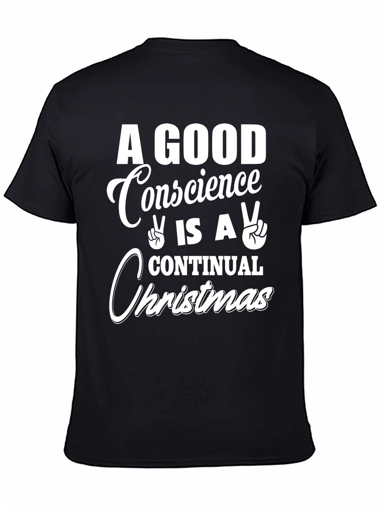 Black A Good Conscience Christmas Graphic Tee view 4